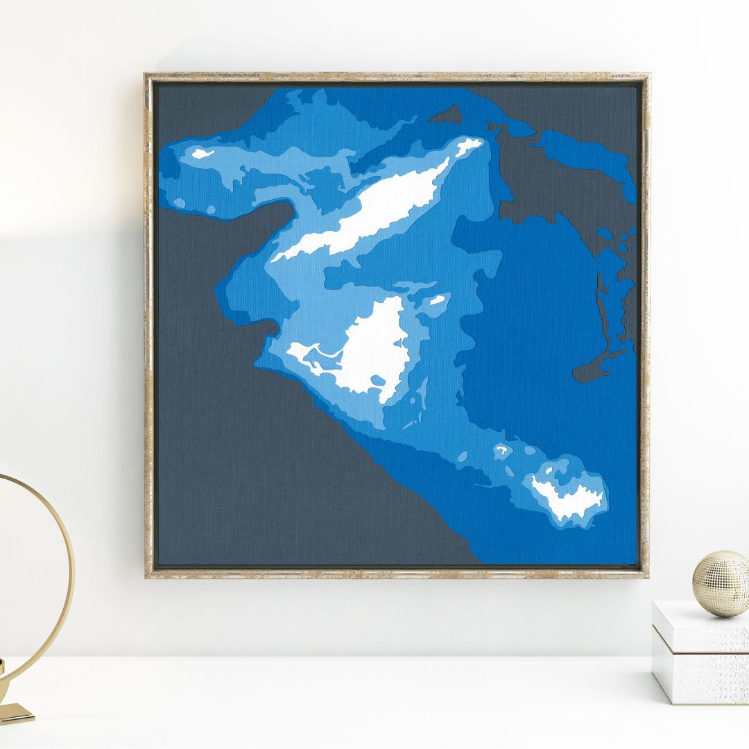Anguilla & St Barts 12"x12" Papercut Cardtography Map | Wall Art | Poster | Print | Map Art | Wall Decor