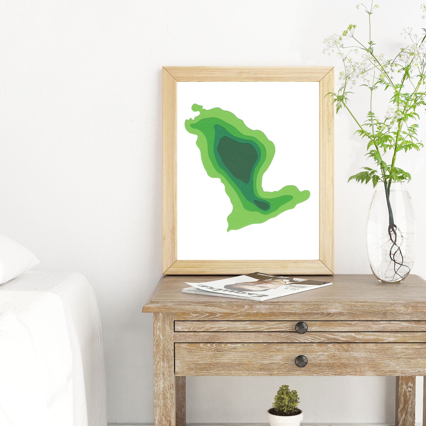 Arrowhead Lake 8"x10" Papercut Cardtography Map | Wall Art | Poster | Print | Map Art | Wall Decor