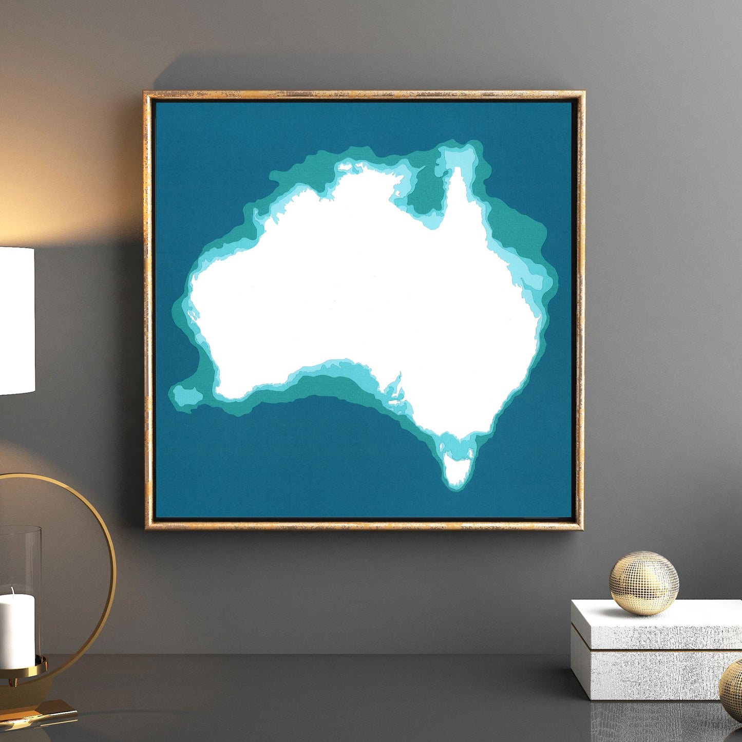 Australia 12"x12" Papercut Cardtography Map | Wall Art | Poster | Print | Map Art | Wall Decor