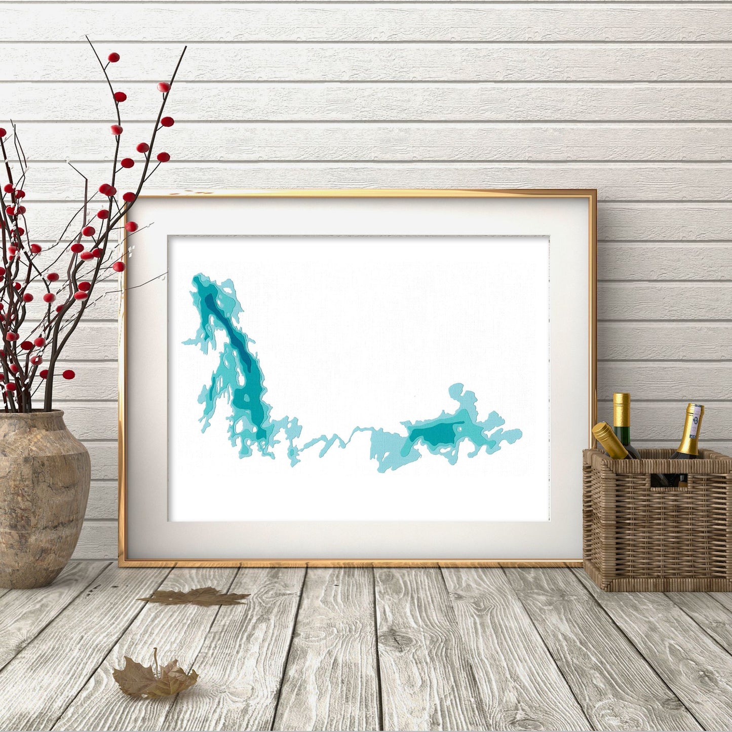 Black Sturgeon Lake 9"x12" Papercut Cardtography Map | Wall Art | Poster | Print | Map Art | Wall Decor