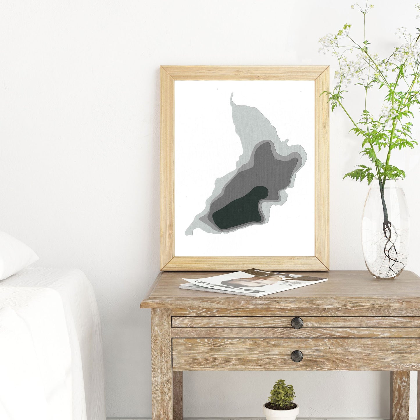 Blue Hawk Lake 8"x10" Papercut Cardtography Map | Wall Art | Poster | Print | Map Art | Wall Decor