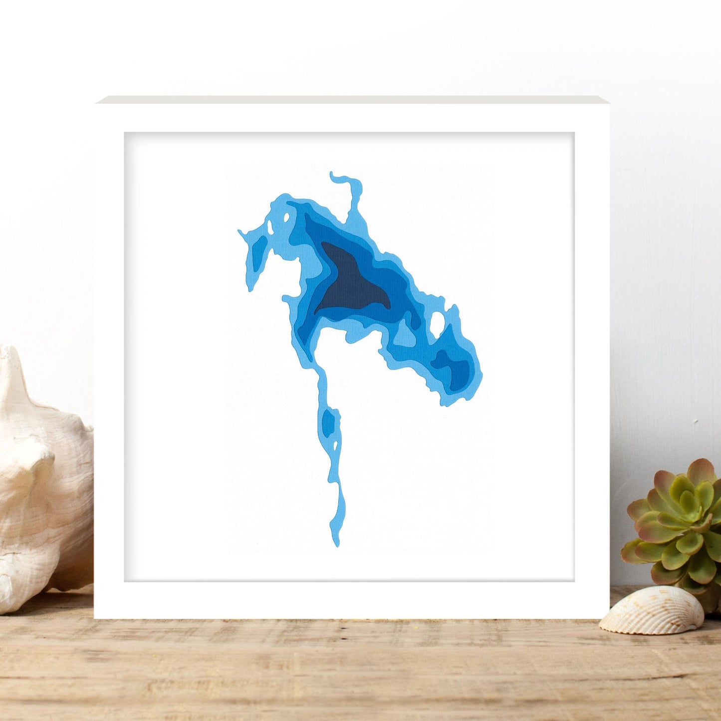 Bob Lake 12"x12" Papercut Cardtography Map | Wall Art | Poster | Print | Map Art | Wall Decor