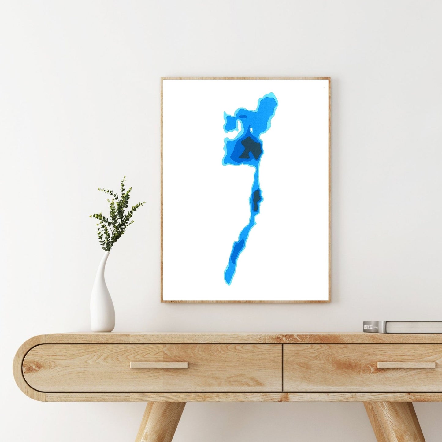 Boy Lake 9"x12" Papercut Cardtography Map | Wall Art | Poster | Print | Map Art | Wall Decor