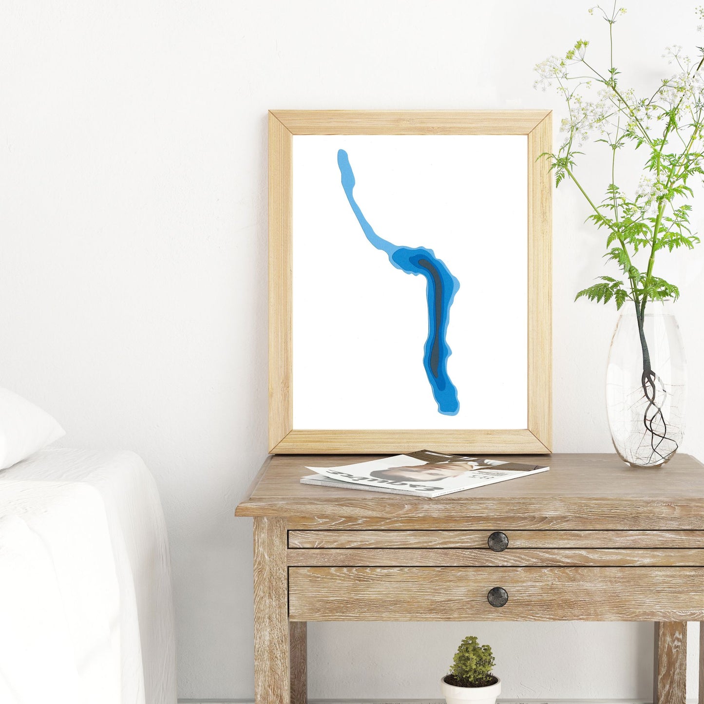 Brohm Lake, BC 8"x10" Papercut Cardtography Map | Wall Art | Poster | Print | Map Art | Wall Decor