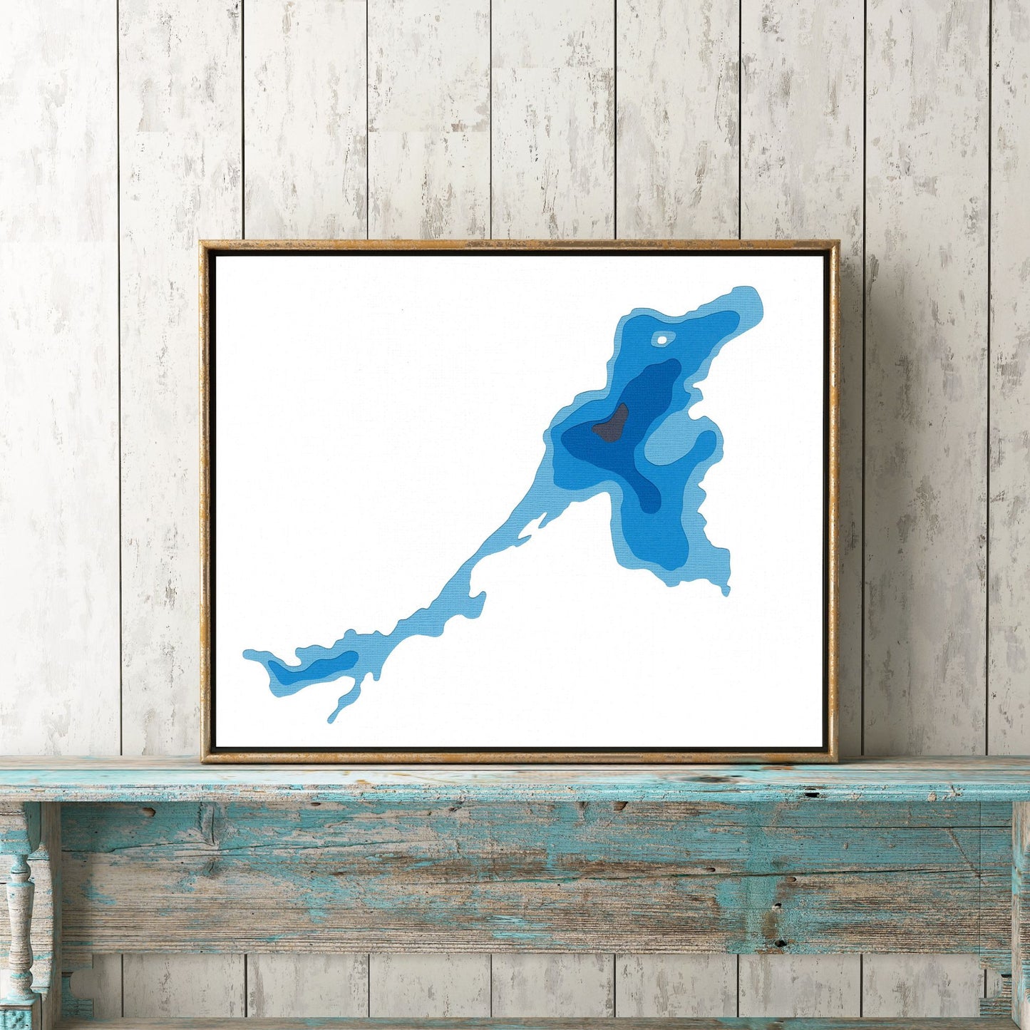 Canning Lake 8"x10" Papercut Cardtography Map | Wall Art | Poster | Print | Map Art | Wall Decor