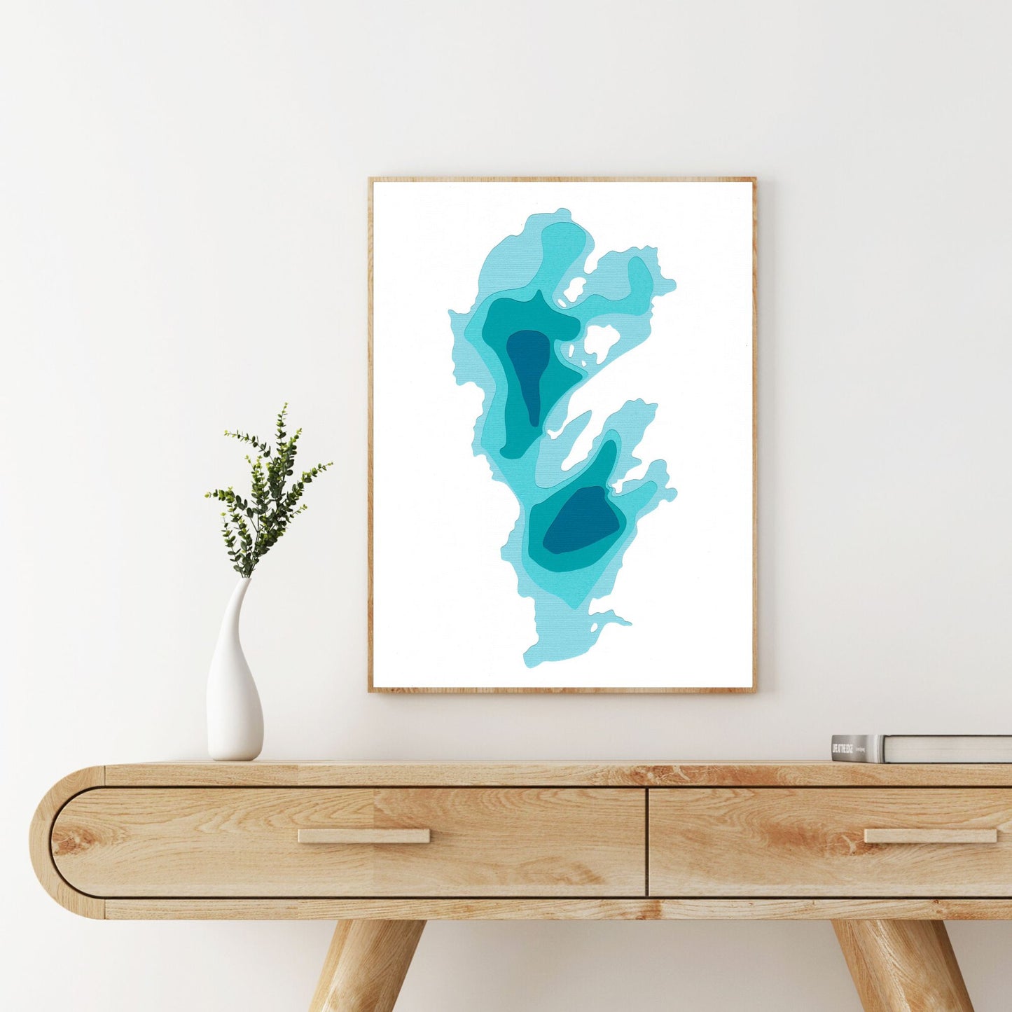 Cashel Lake 9"x12" Papercut Cardtography Map | Wall Art | Poster | Print | Map Art | Wall Decor