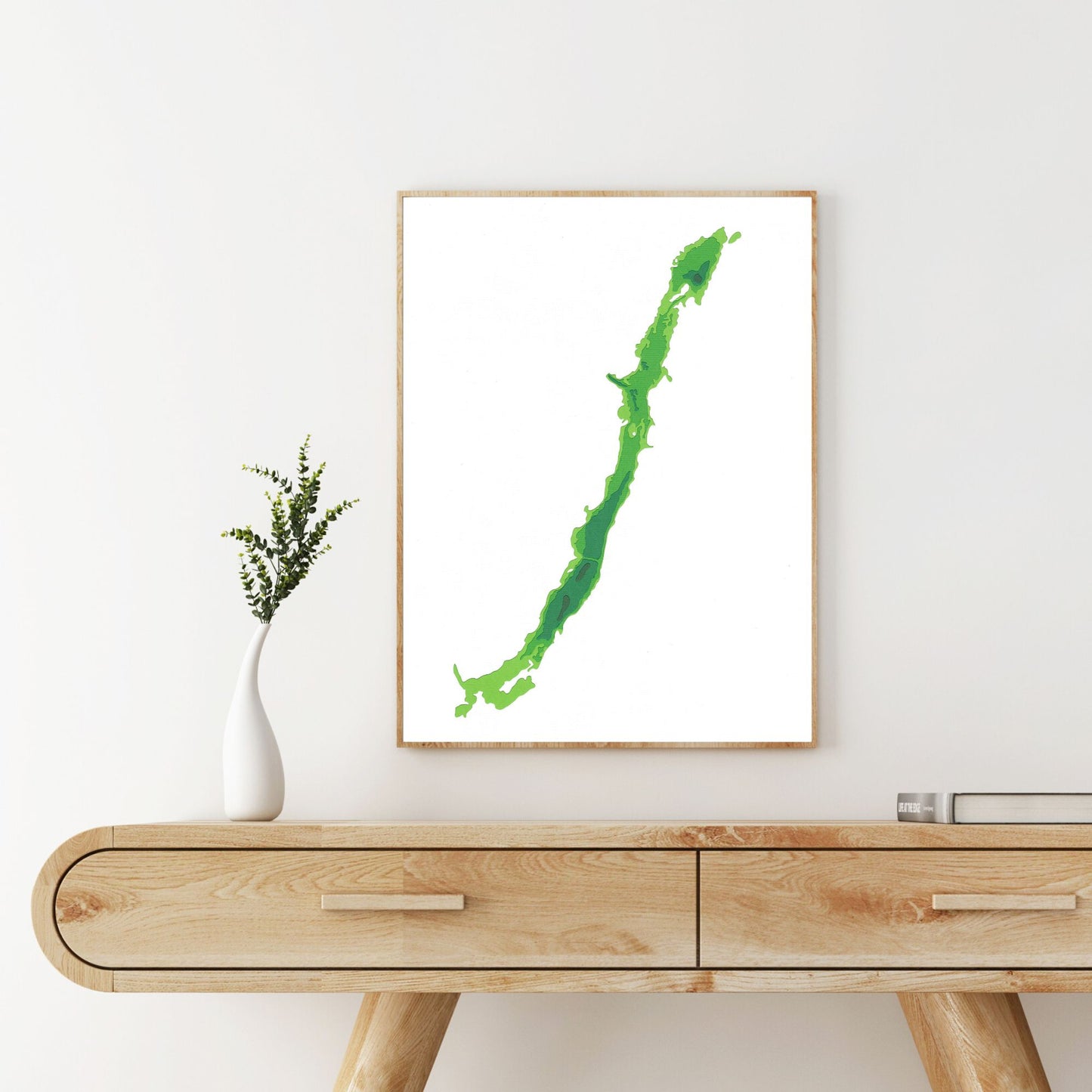 Chemong Lake 9"x12" Papercut Cardtography Map | Wall Art | Poster | Print | Map Art | Wall Decor