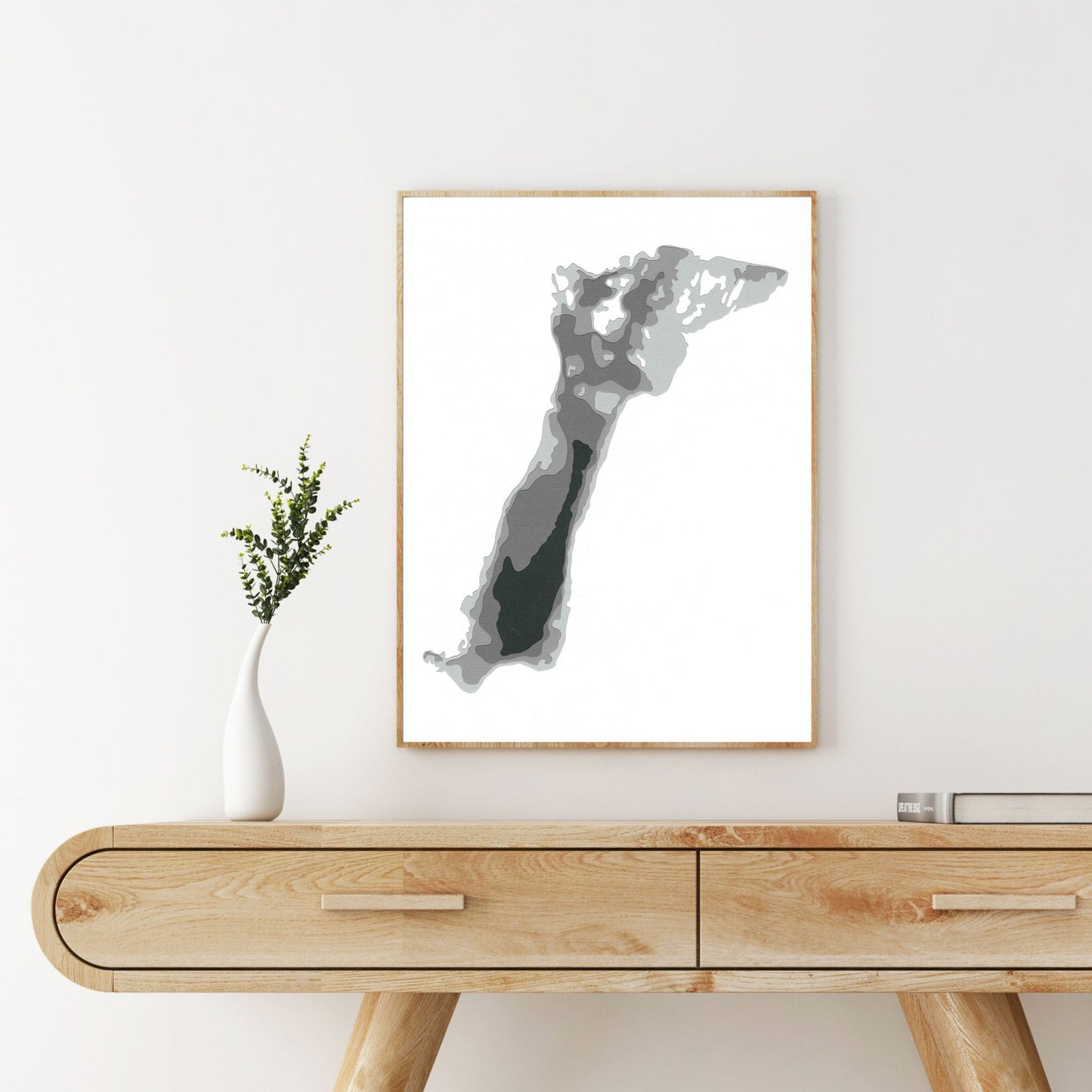 Clear Lake (Kawarthas) 9"x12" Papercut Cardtography Map | Wall Art | Poster | Print | Map Art | Wall Decor