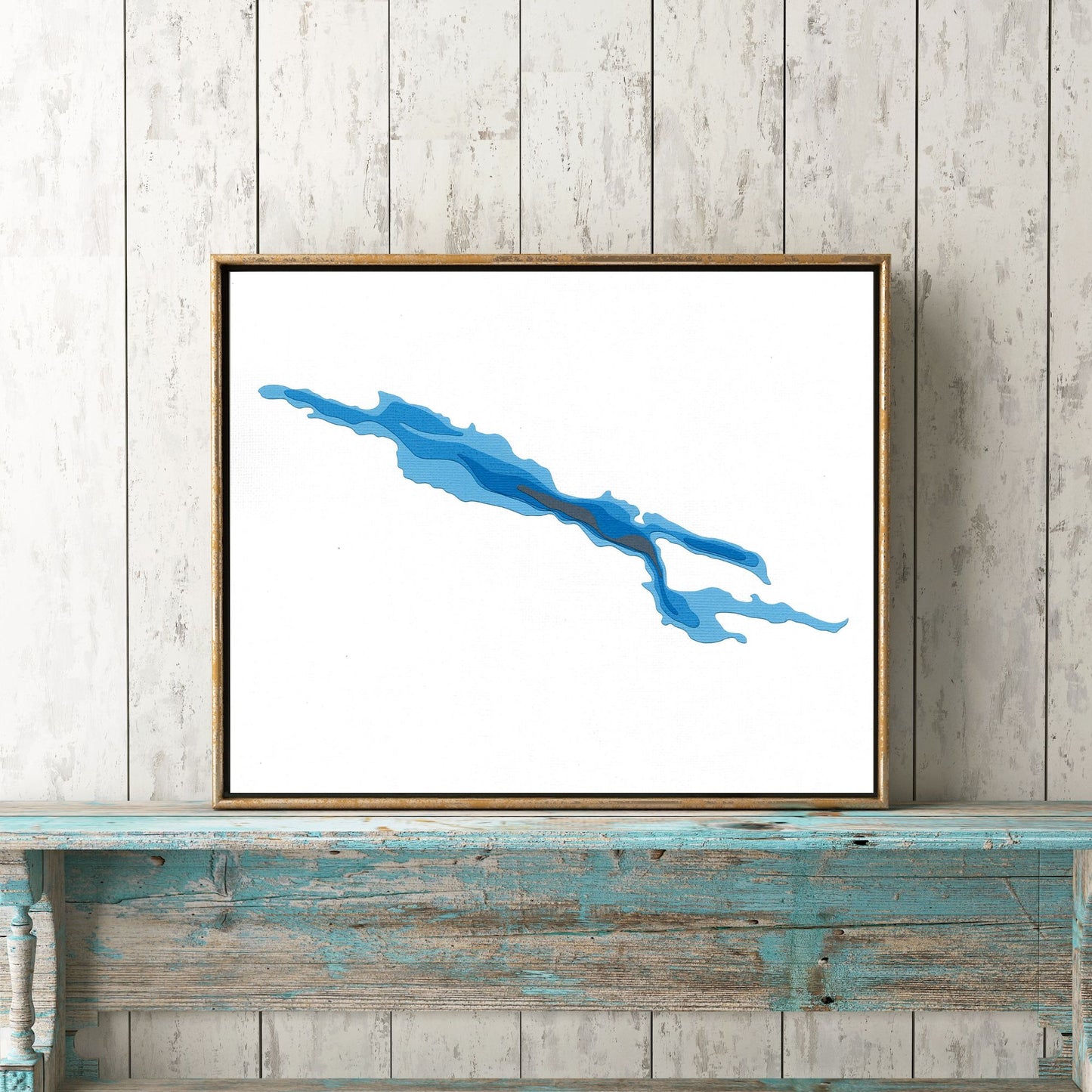 Cowichan Lake, BC 8"x10" Papercut Cardtography Map | Wall Art | Poster | Print | Map Art | Wall Decor