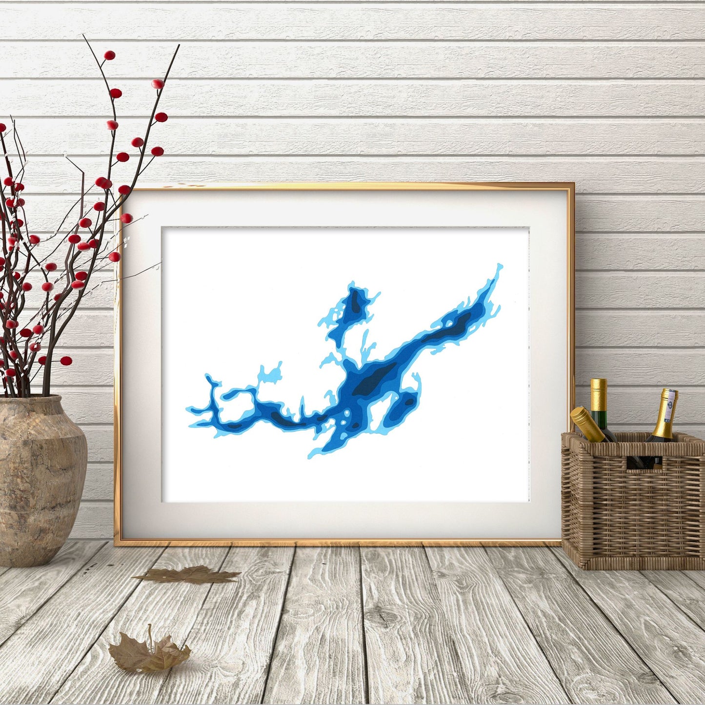 Crystal Lake 9"x12" Papercut Cardtography Map | Wall Art | Poster | Print | Map Art | Wall Decor