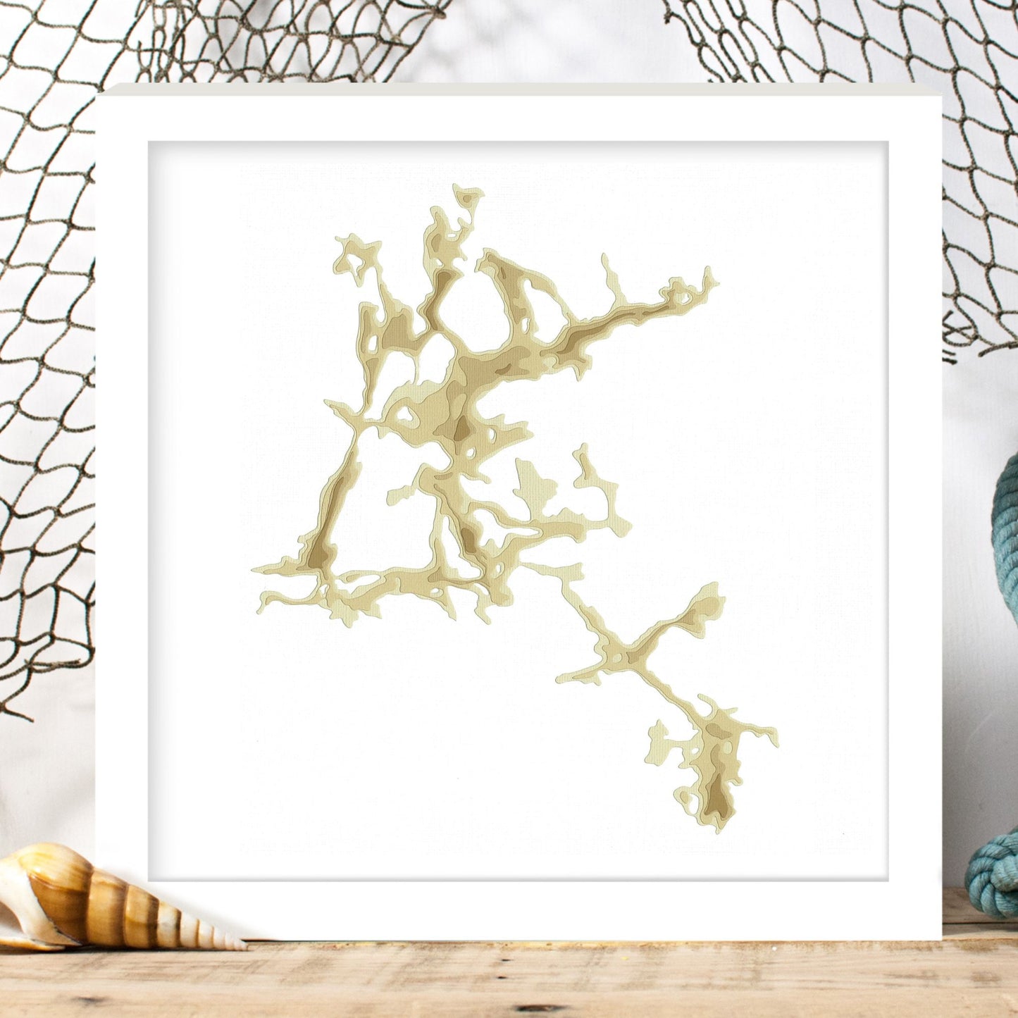 Dogtooth Lake 12"x12" Papercut Cardtography Map | Wall Art | Poster | Print | Map Art | Wall Decor