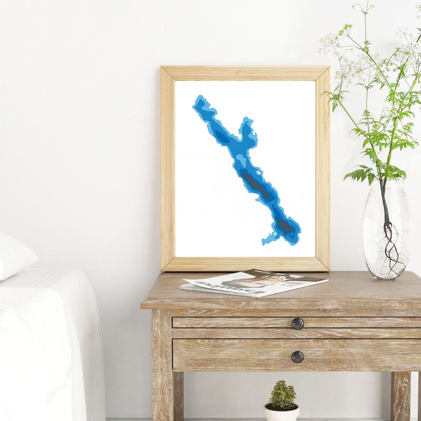 Dotty Lake 8x10" Papercut Cardtography Map | Wall Art | Poster | Print | Map Art | Wall Decor