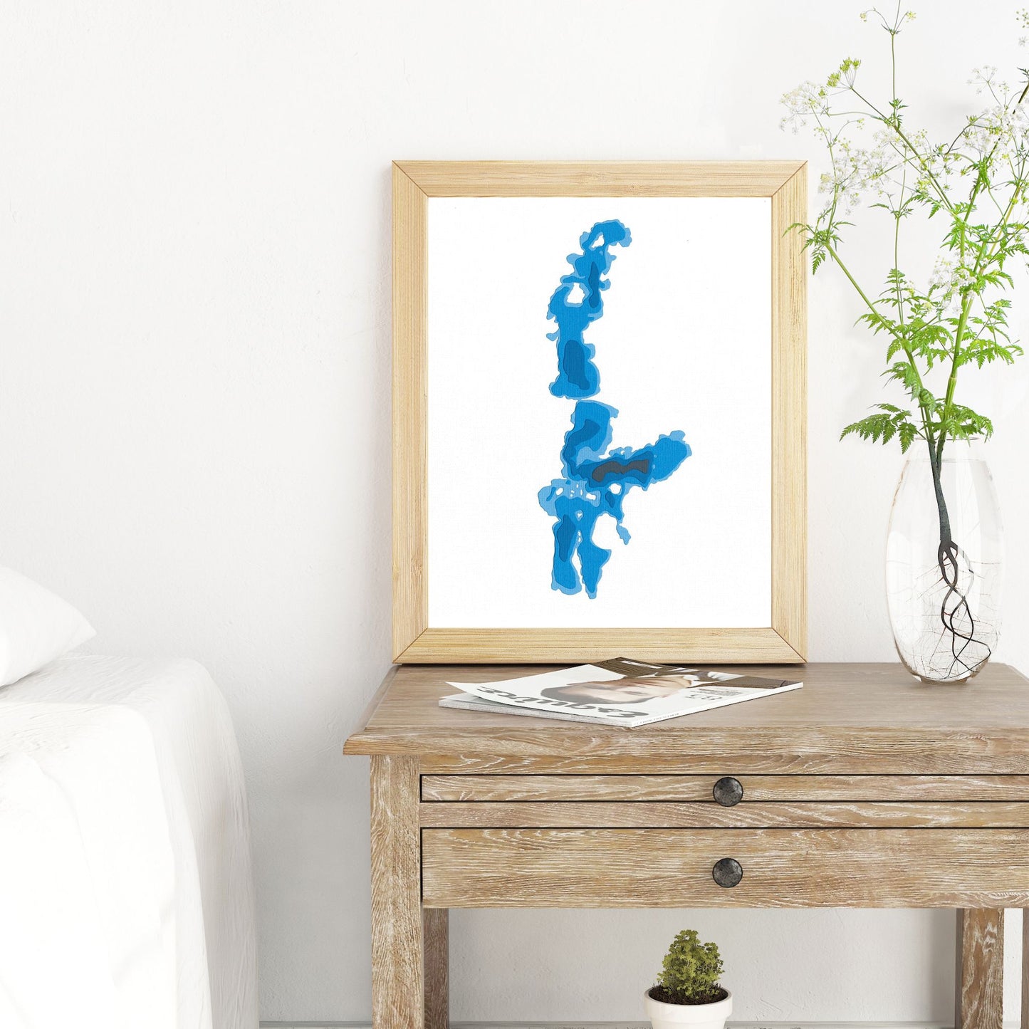 Eagle Lake (South River) 8x10" Papercut Cardtography Map | Wall Art | Poster | Print | Map Art | Wall Decor