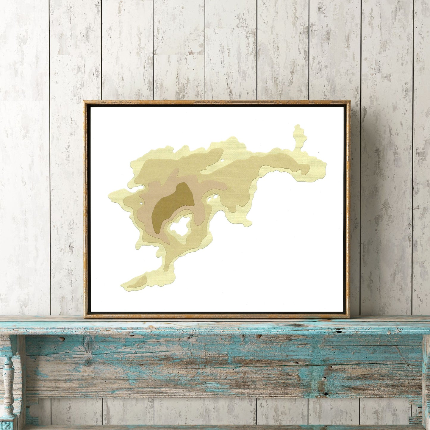 Fairy Lake 8"x10" Papercut Cardtography Map | Wall Art | Poster | Print | Map Art | Wall Decor