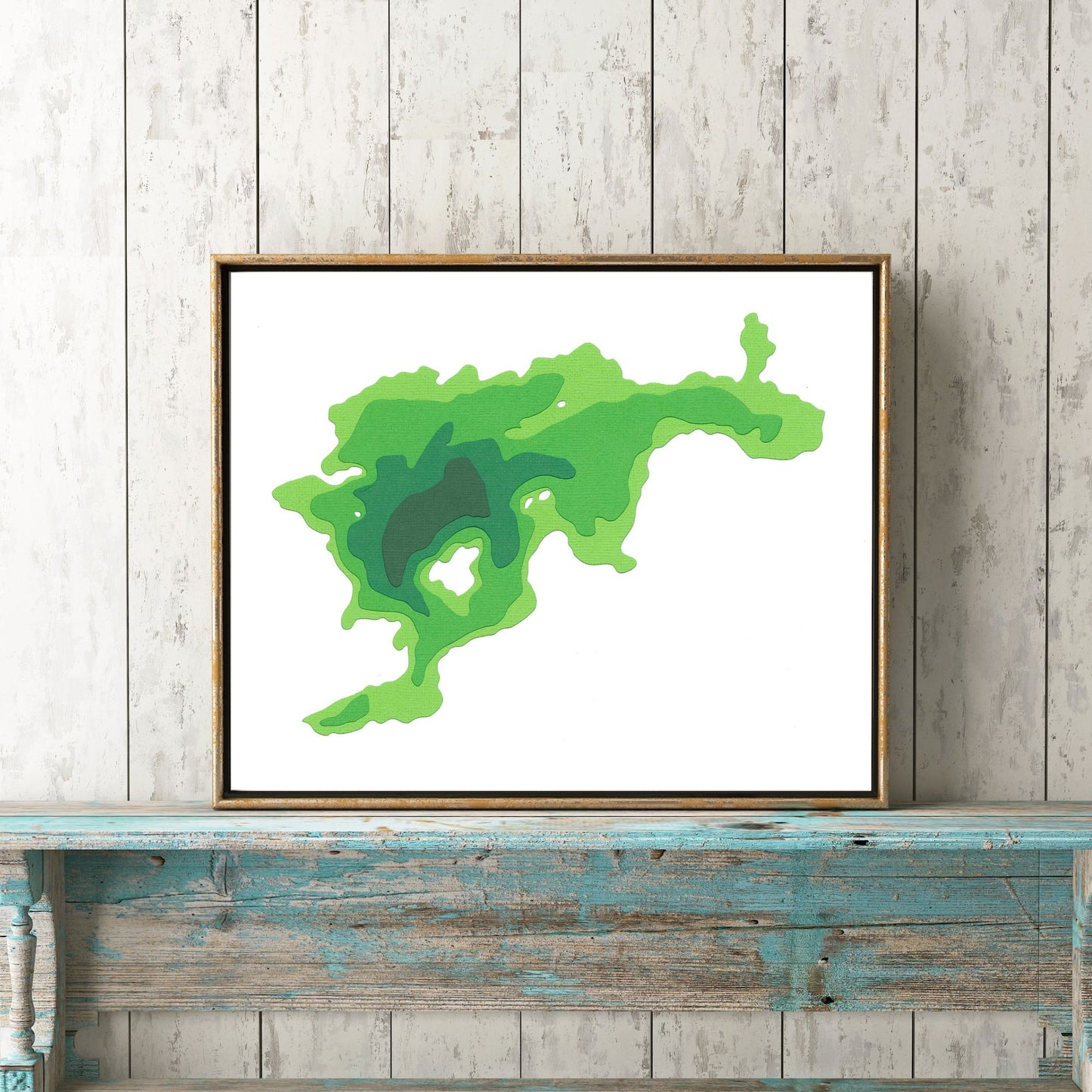 Fairy Lake 8"x10" Papercut Cardtography Map | Wall Art | Poster | Print | Map Art | Wall Decor