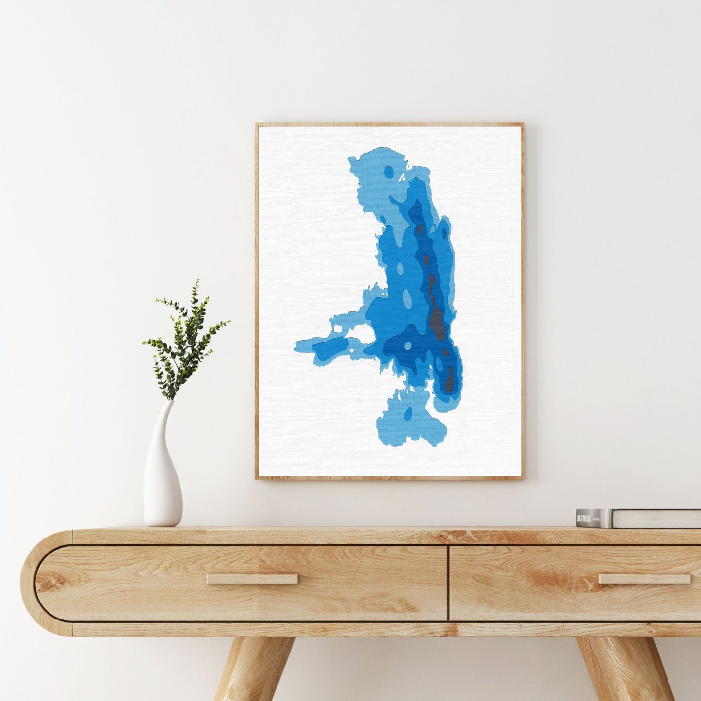 Flathead Lake, Montana 9"x12" Papercut Cardtography Map | Wall Art | Poster | Print | Map Art | Wall Decor