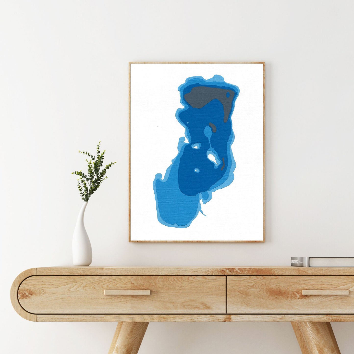 Flotten Lake, Saskatchewan 9"x12" Papercut Cardtography Map | Wall Art | Poster | Print | Map Art | Wall Décor