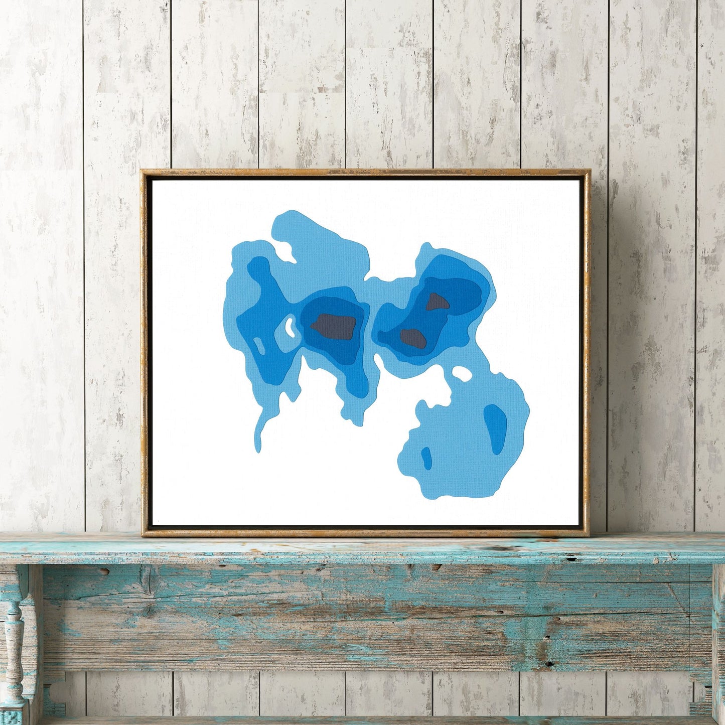 Foote Lake 8"x10" Papercut Cardtography Map | Wall Art | Poster | Print | Map Art | Wall Decor