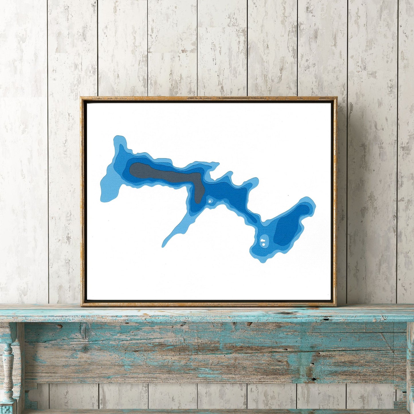 Fortescue Lake 8x10" Papercut Cardtography Map | Wall Art | Poster | Print | Map Art | Wall Decor