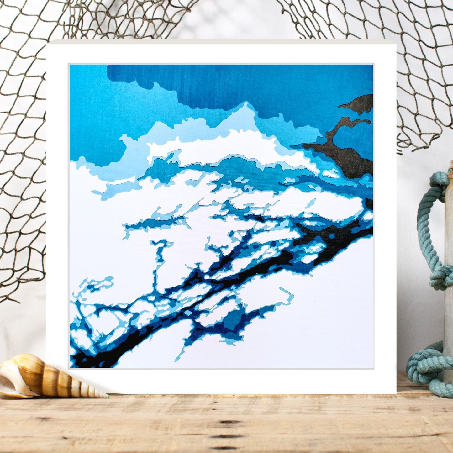 The French River 12"x12" Papercut Cardtography Map | Wall Art | Poster | Print | Map Art | Wall Decor