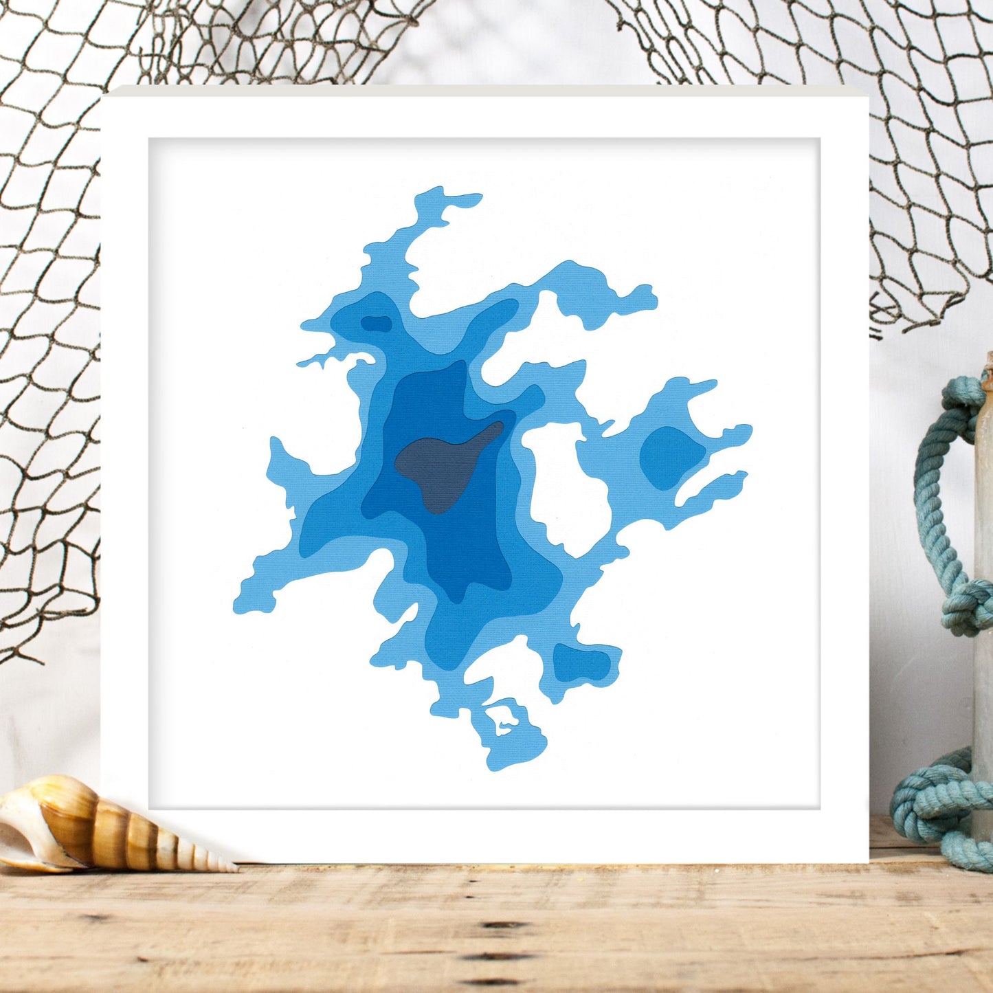 Gold Lake 12"x12" Papercut Cardtography Map | Wall Art | Poster | Print | Map Art | Wall Decor