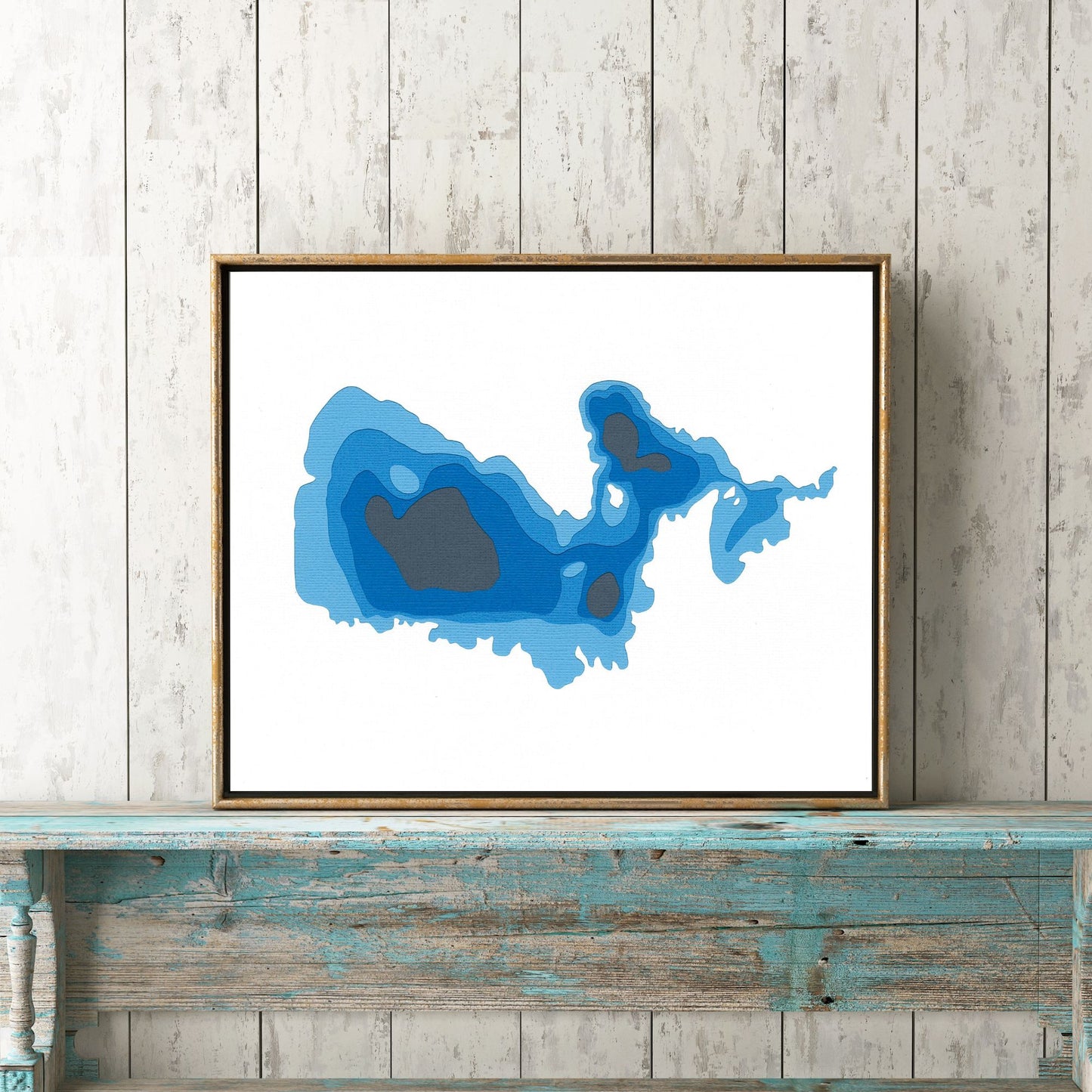 Golden Lake 8x10" Papercut Cardtography Map | Wall Art | Poster | Print | Map Art | Wall Decor