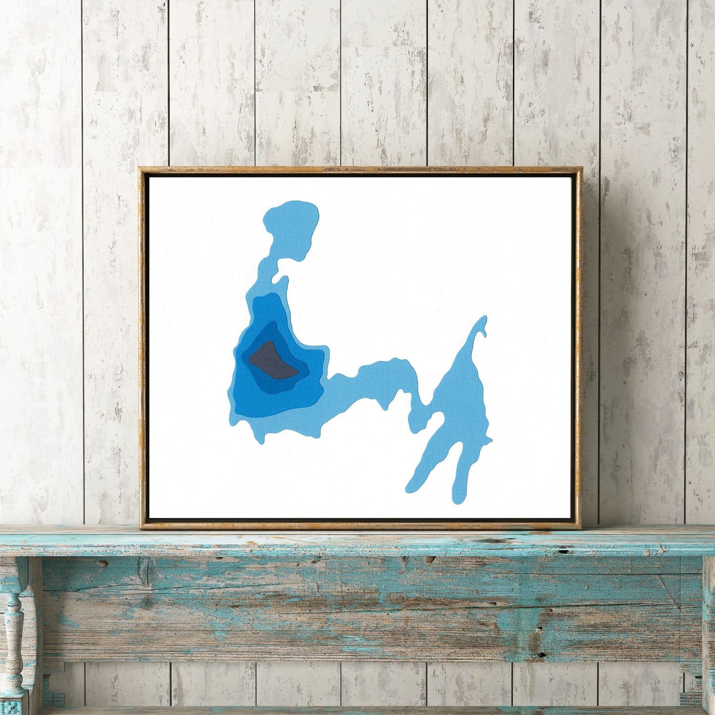 Greens Lake 8"x10" Papercut Cardtography Map | Wall Art | Poster | Print | Map Art | Wall Decor