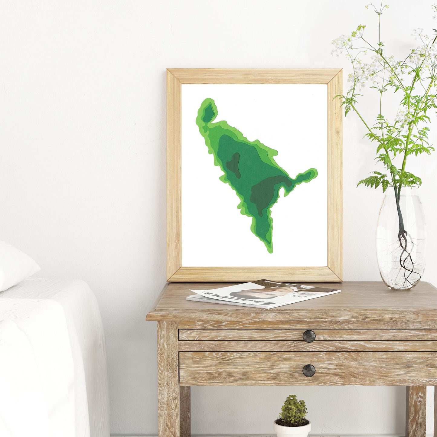 Grundy Lake 8x10" Papercut Cardtography Map | Wall Art | Poster | Print | Map Art | Wall Decor