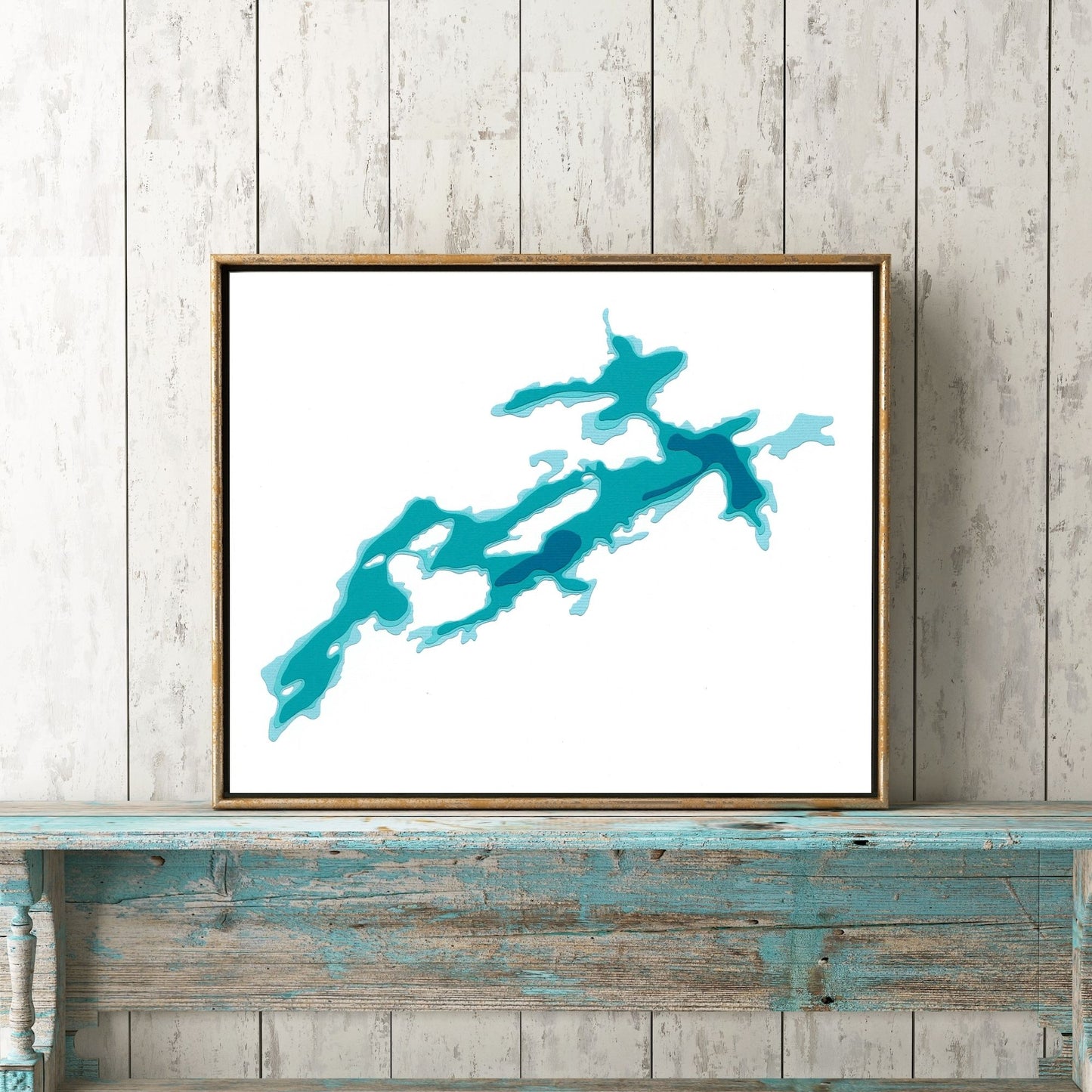 Harris Lake 8x10" Papercut Cardtography Map | Wall Art | Poster | Print | Map Art | Wall Decor