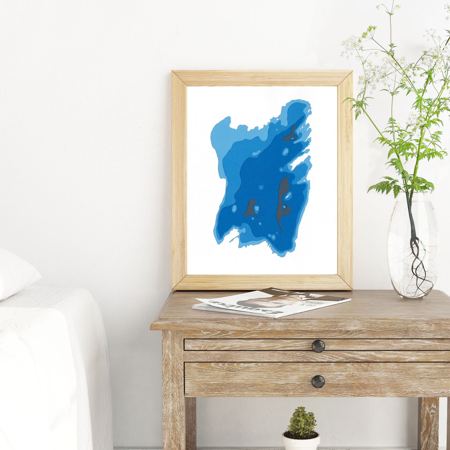 Head Lake 8"x10" Papercut Cardtography Map | Wall Art | Poster | Print | Map Art | Wall Decor