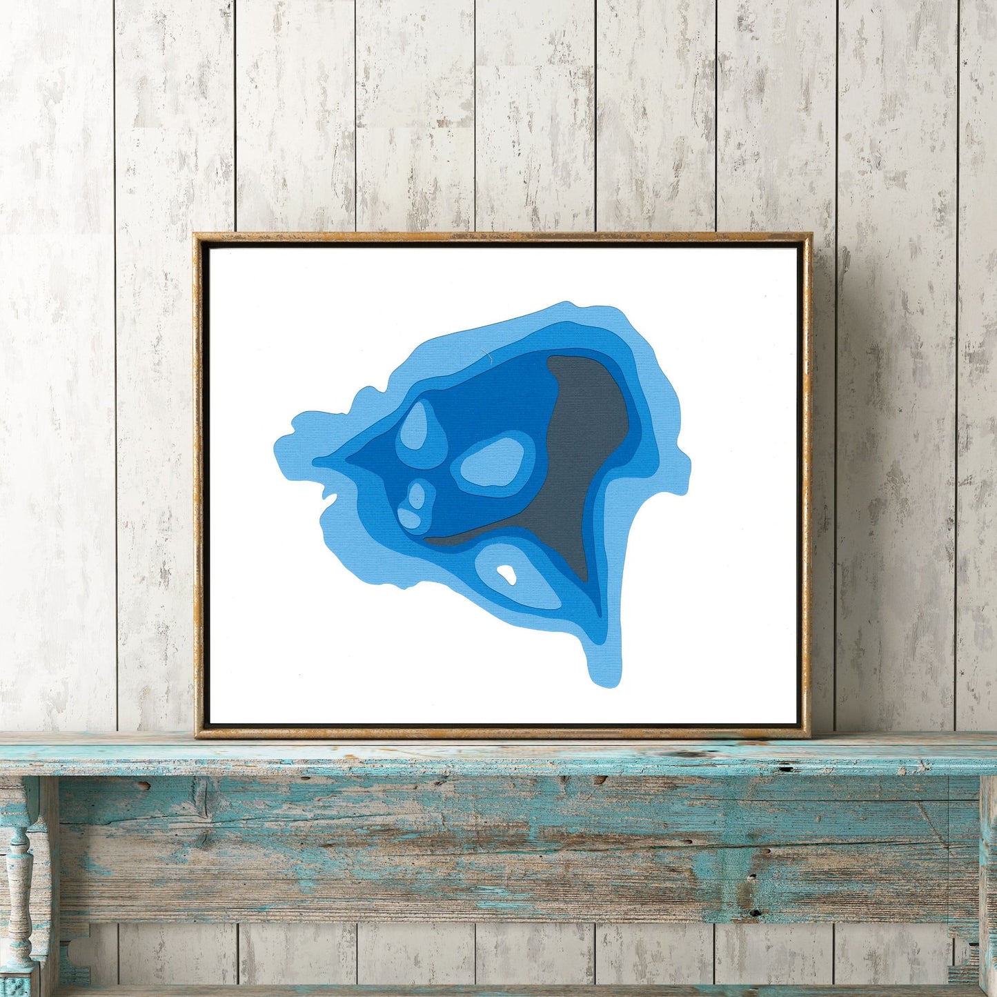 Julian Lake 8x10" Papercut Cardtography Map | Wall Art | Poster | Print | Map Art | Wall Decor