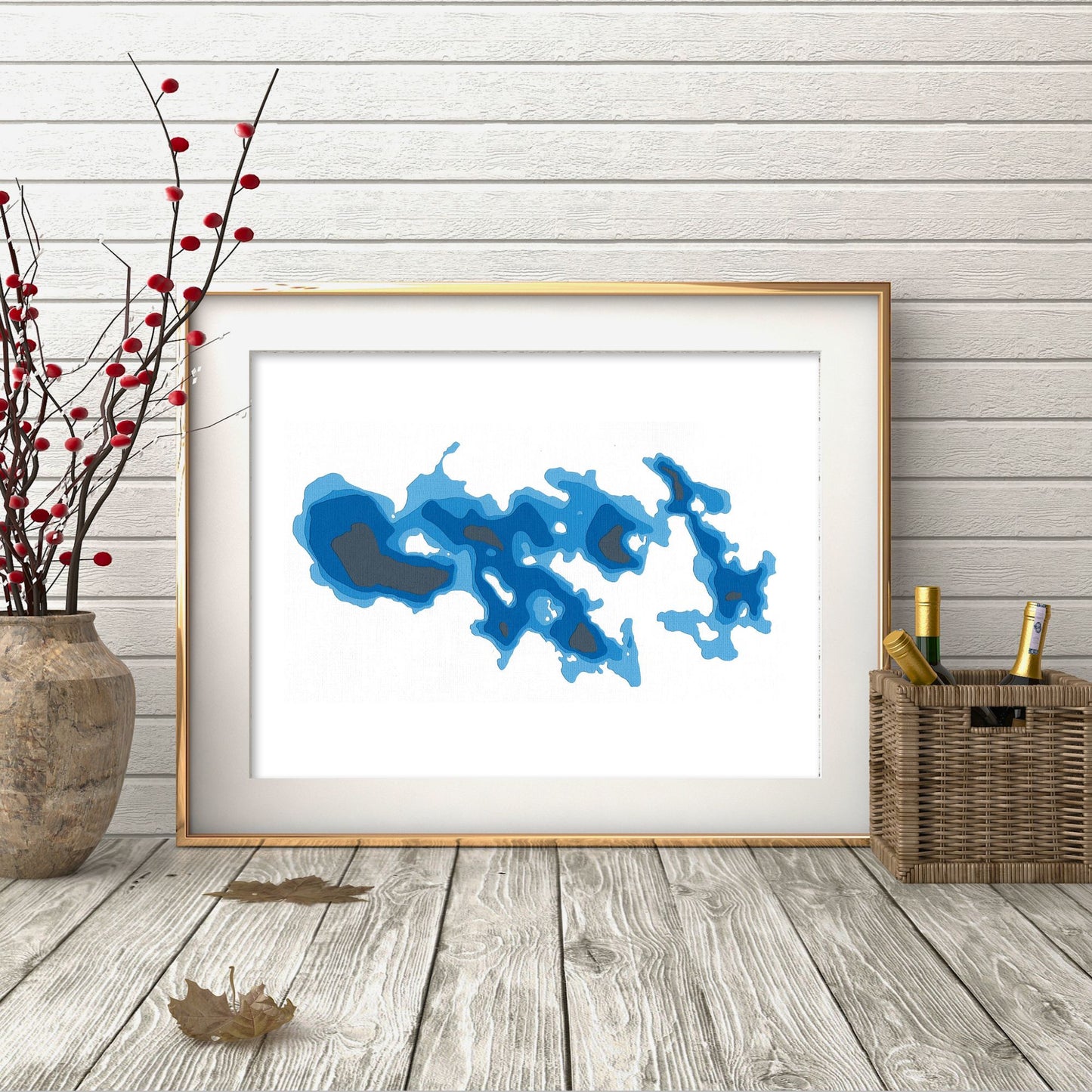 Lac Bernard, Québec 9"x12" Papercut Cardtography Map | Wall Art | Poster | Print | Map Art | Wall Décor
