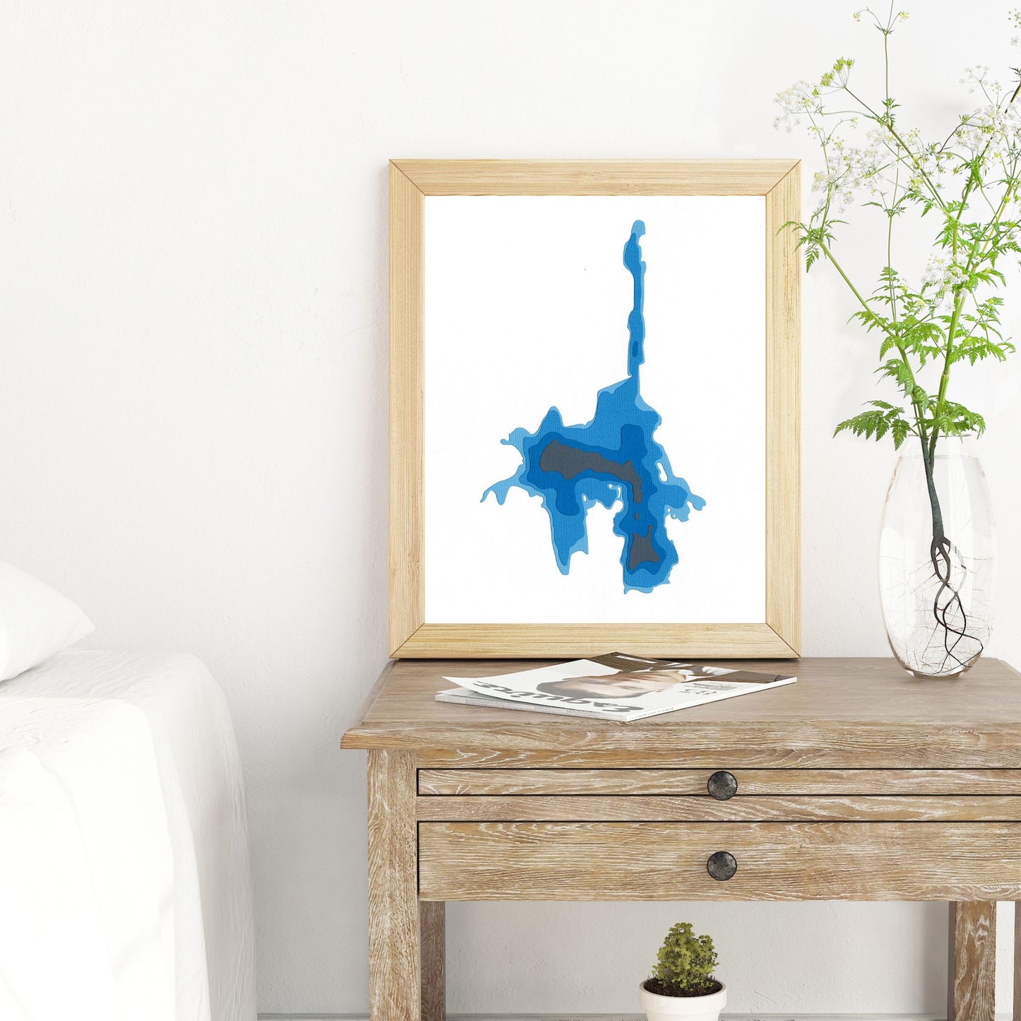 Lac Hawk, Québec 8"x10" Papercut Cardtography Map | Wall Art | Poster | Print | Map Art | Wall Decor