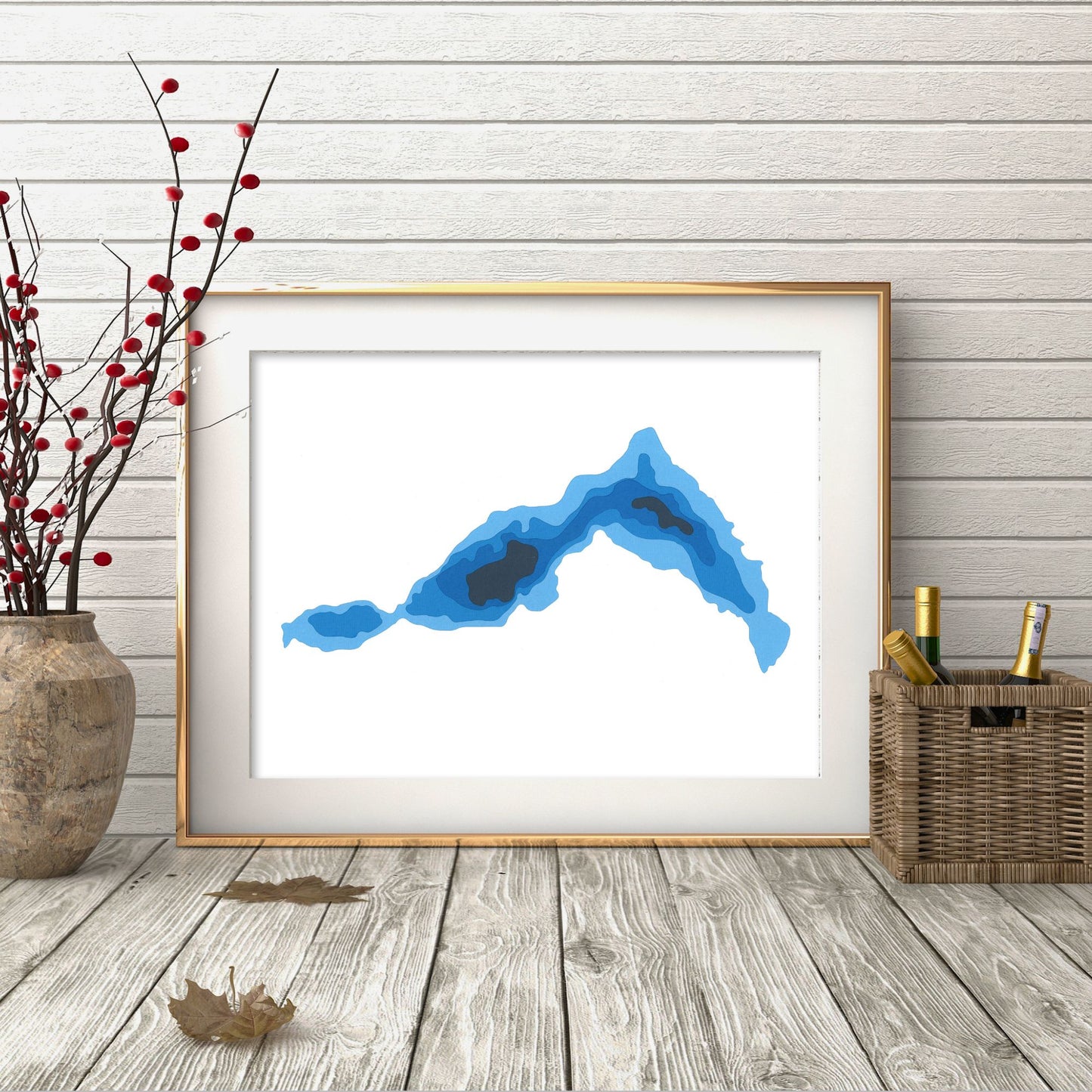 Lac Le Jeune, BC 9"x12" Papercut Cardtography Map | Wall Art | Poster | Print | Map Art | Wall Decor