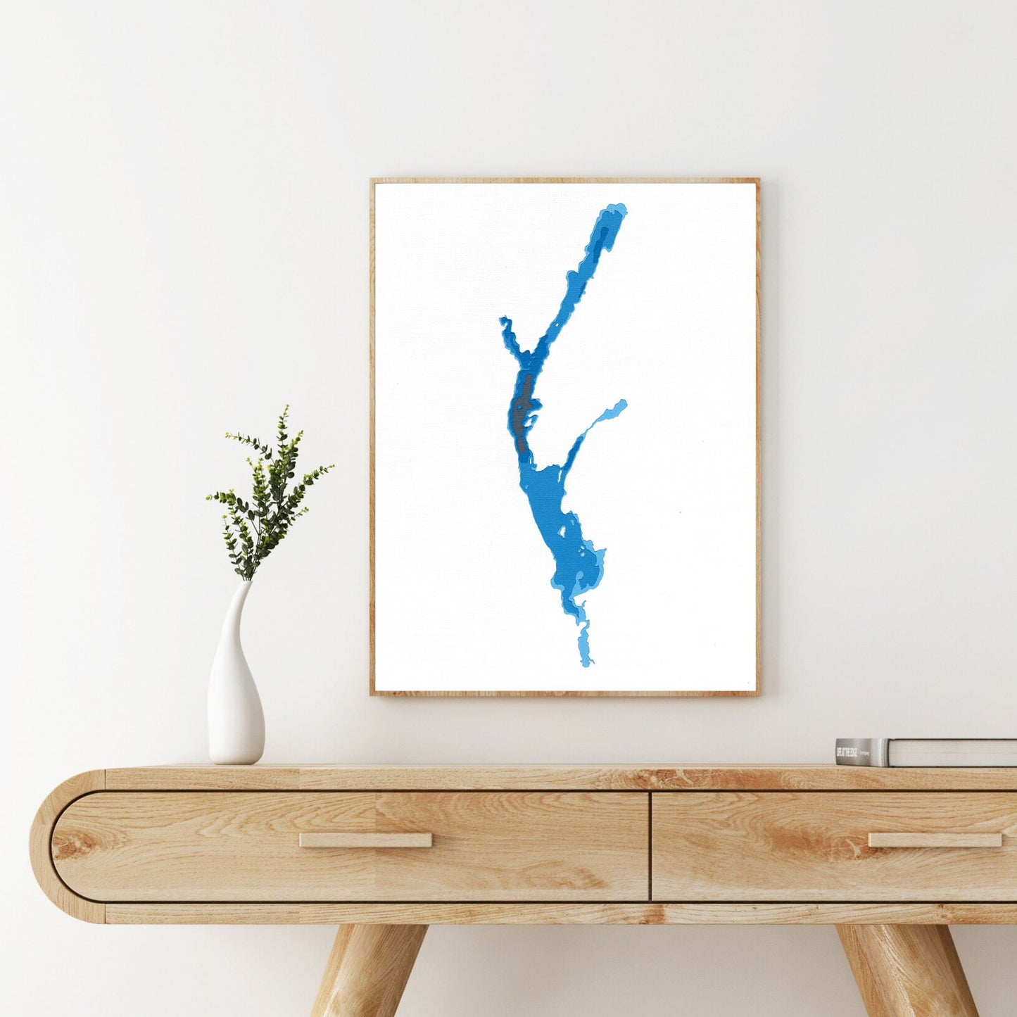 Lac Memphrémagog, Québec 9"x12" Papercut Cardtography Map | Wall Art | Poster | Print | Map Art | Wall Decor