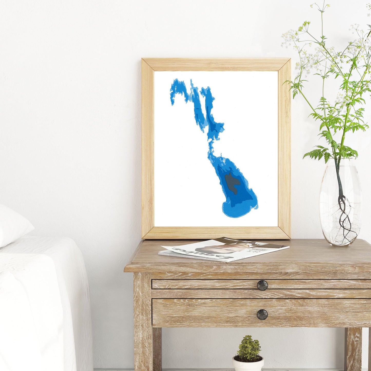 Lake Manitoba, Manitoba 8x10" Papercut Cardtography Map | Wall Art | Poster | Print | Map Art | Wall Decor