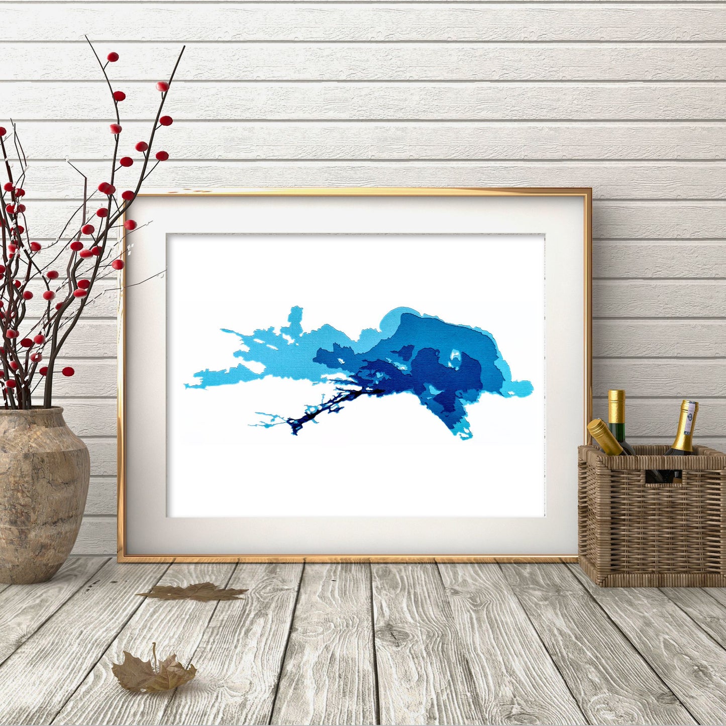 Lake Nipissing 9"x12" Papercut Cardtography Map | Wall Art | Poster | Print | Map Art | Wall Decor
