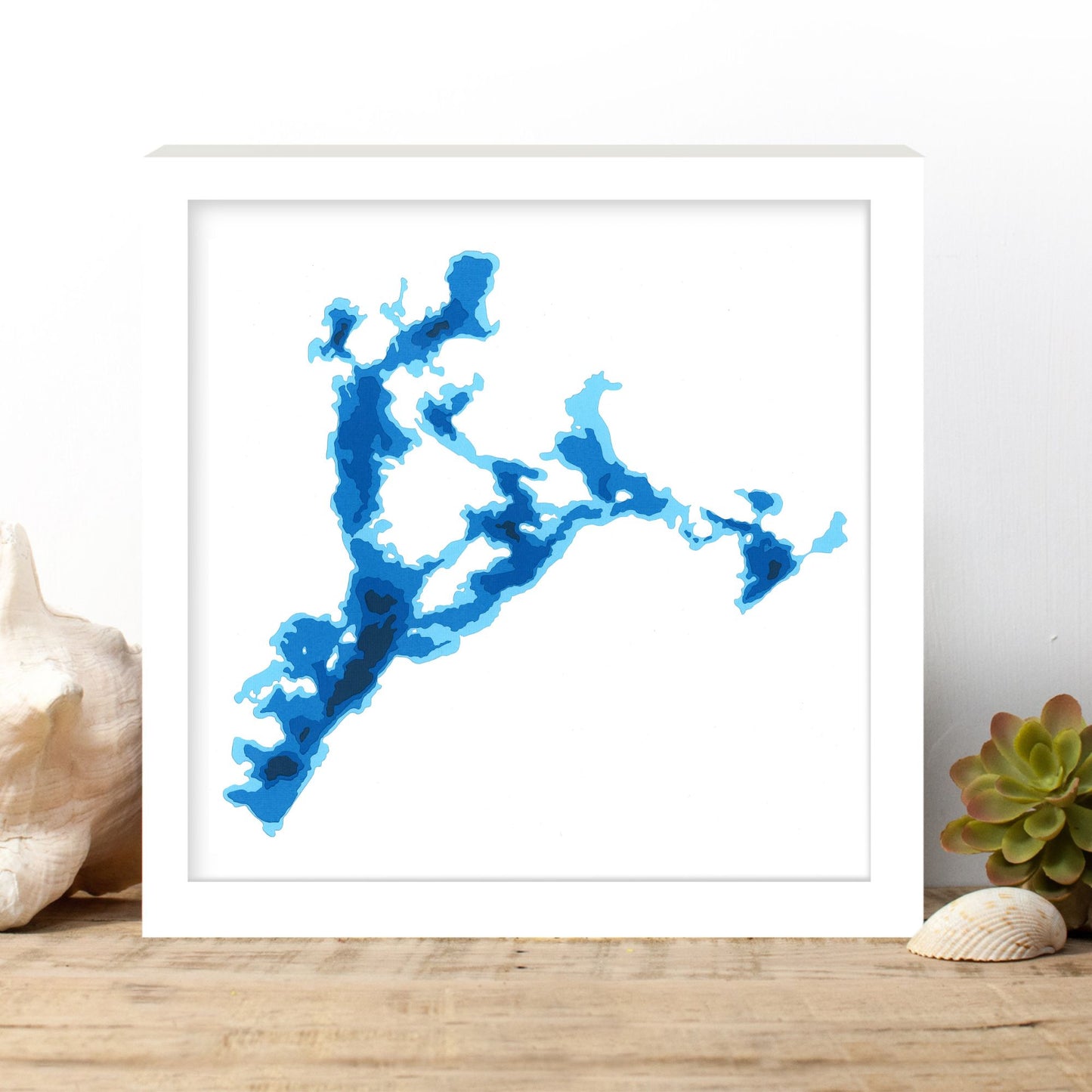 Lake of Bays 12"x12" Papercut Cardtography Map | Wall Art | Poster | Print | Map Art | Wall Decor