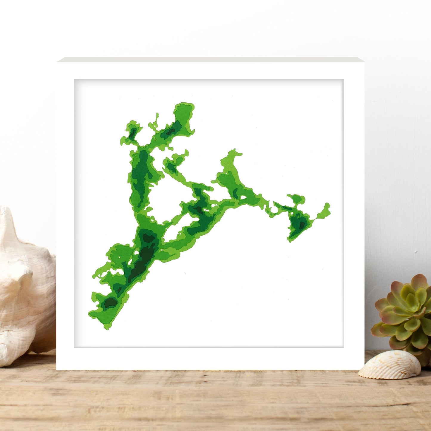 Lake of Bays 12"x12" Papercut Cardtography Map | Wall Art | Poster | Print | Map Art | Wall Decor