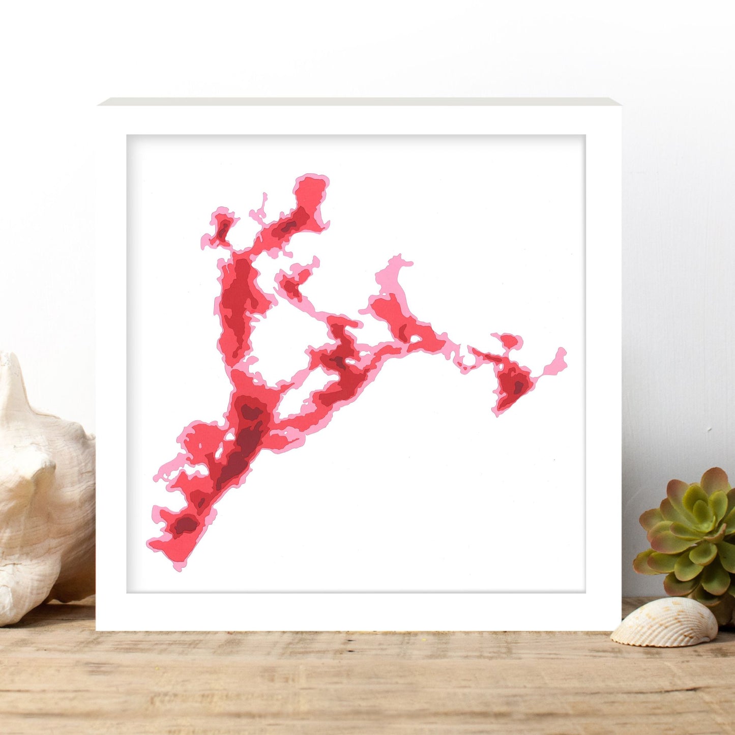 Lake of Bays 12"x12" Papercut Cardtography Map | Wall Art | Poster | Print | Map Art | Wall Decor