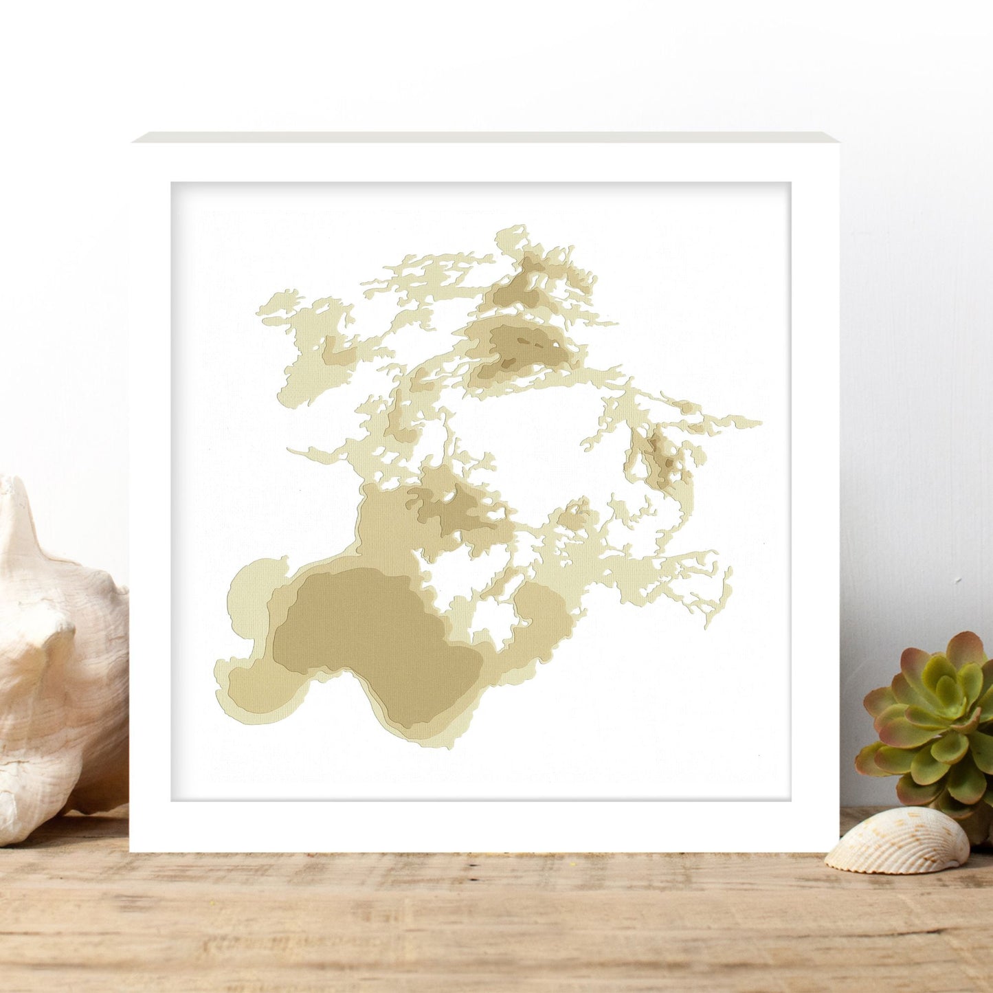 Lake of the Woods 12"x12" Papercut Cardtography Map | Wall Art | Poster | Print | Map Art | Wall Decor