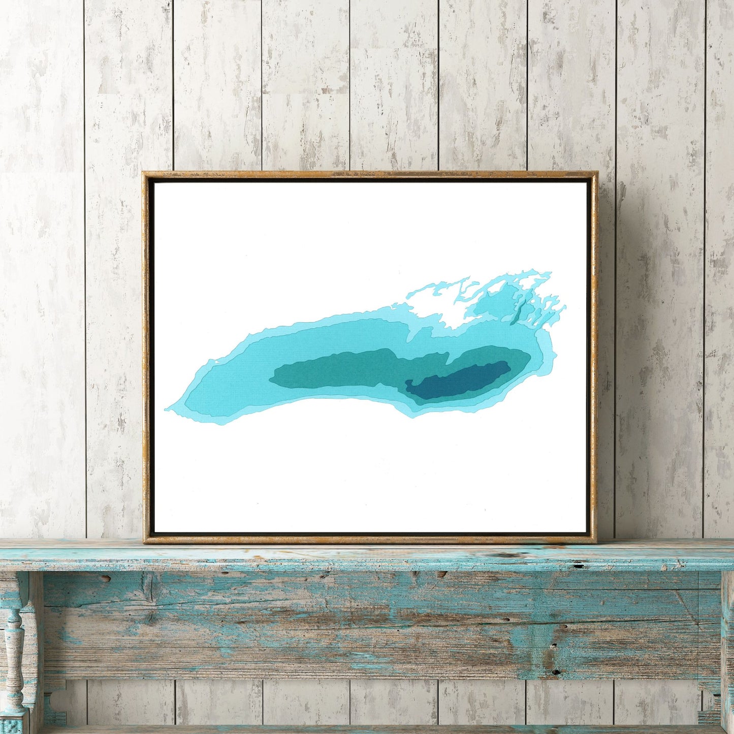 Lake Ontario 8"x10" Papercut Cardtography Map | Wall Art | Poster | Print | Map Art | Wall Decor