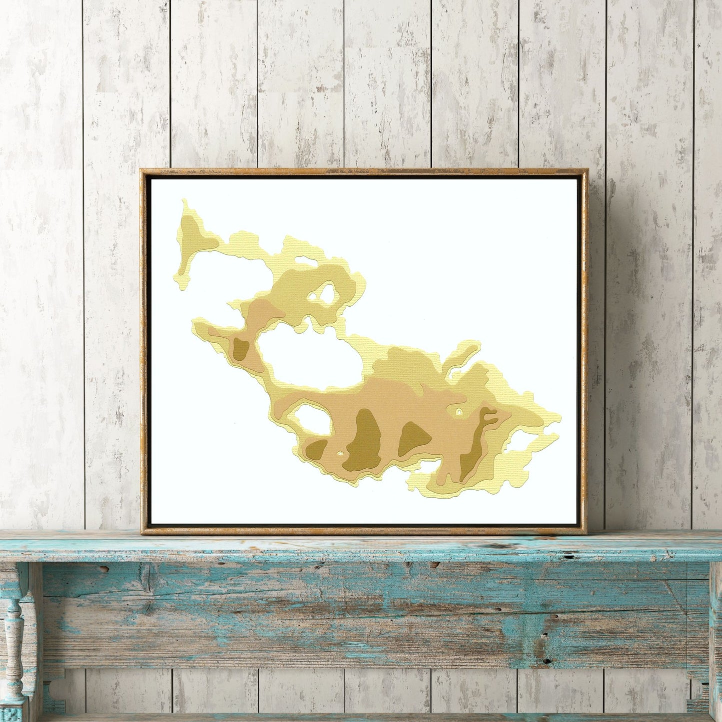 Lake Vernon 8"x10" Papercut Cardtography Map | Wall Art | Poster | Print | Map Art | Wall Decor