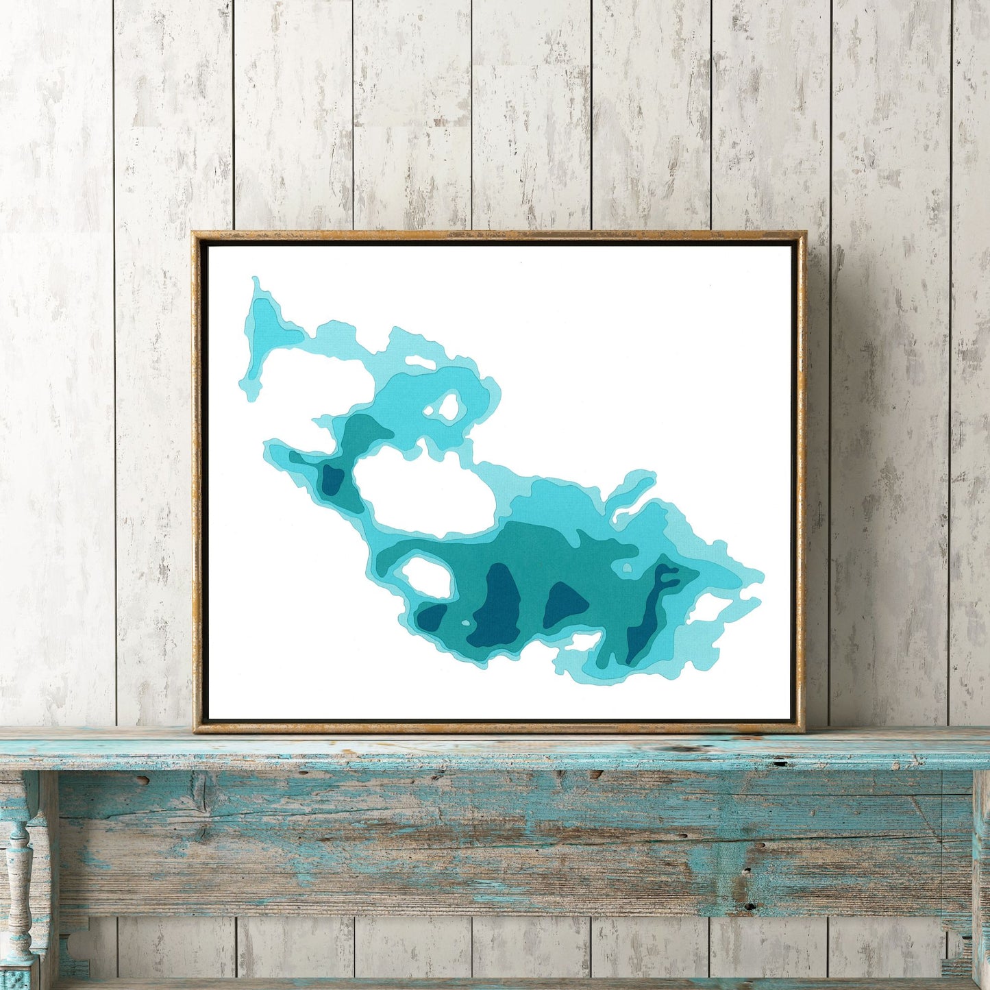 Lake Vernon 8"x10" Papercut Cardtography Map | Wall Art | Poster | Print | Map Art | Wall Decor