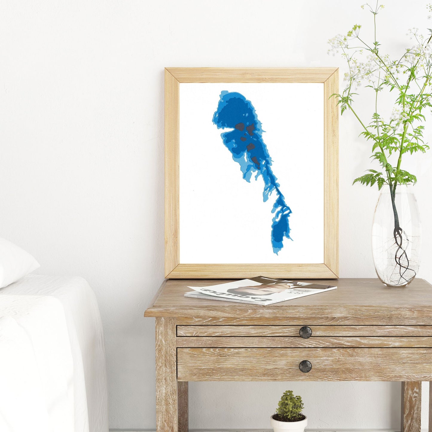 Lake Winnipeg, Manitoba 8"x10" Papercut Cardtography Map | Wall Art | Poster | Print | Map Art | Wall Decor