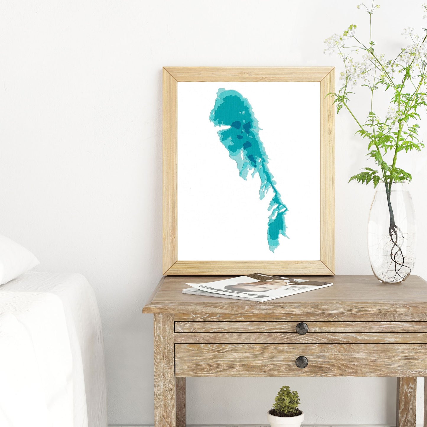 Lake Winnipeg, Manitoba 8"x10" Papercut Cardtography Map | Wall Art | Poster | Print | Map Art | Wall Decor