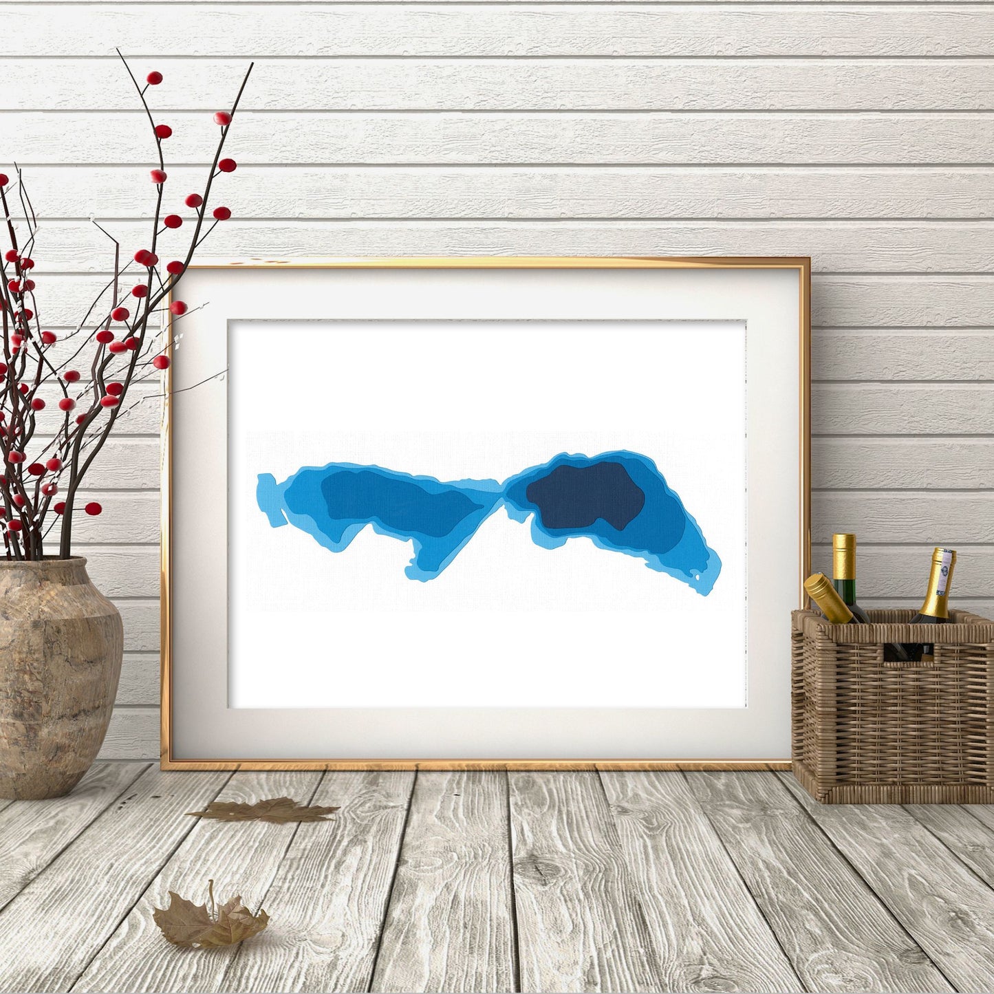 Lesser Slave Lake, Alberta 9x12" Papercut Cardtography Map | Wall Art | Poster | Print | Map Art | Wall Decor