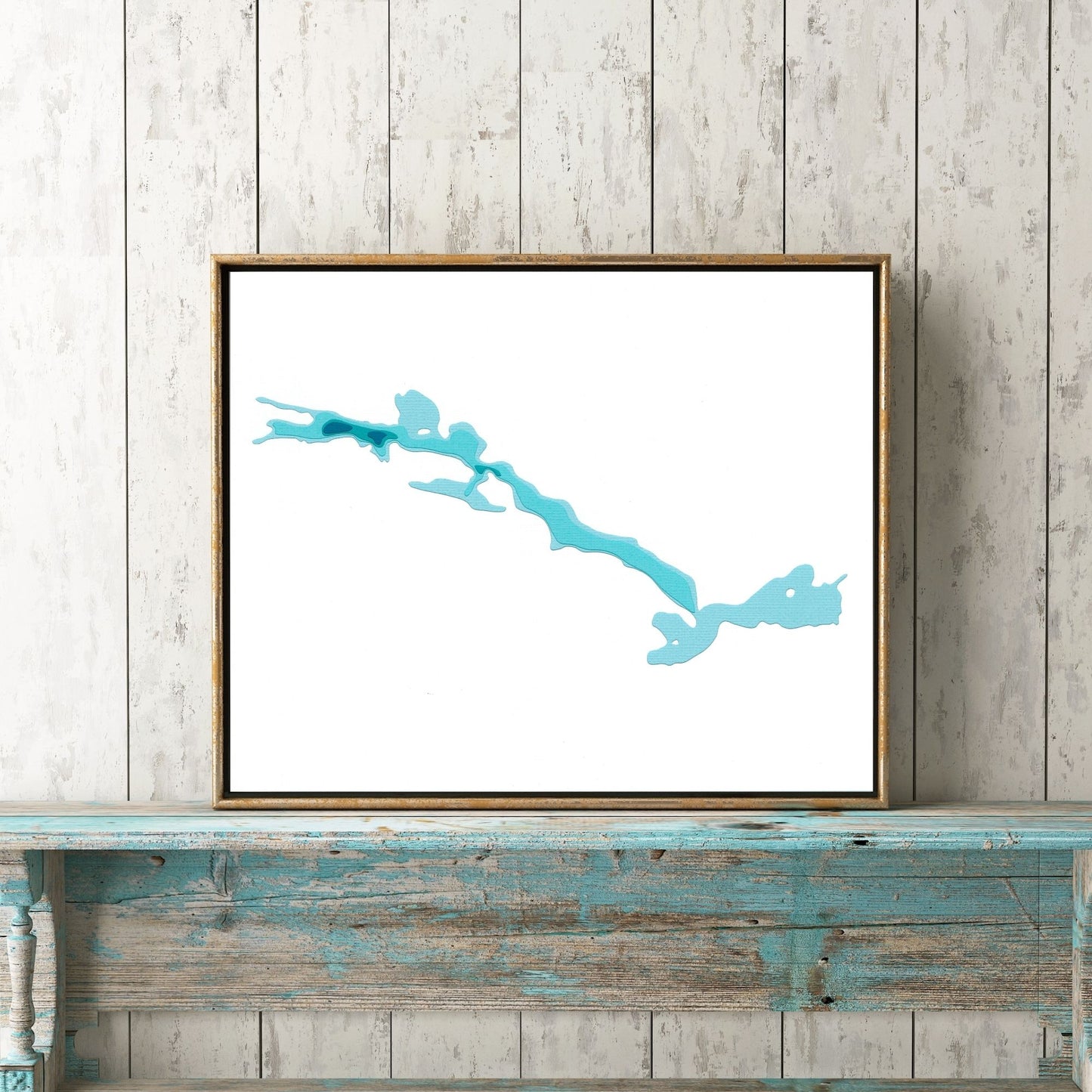 Longpine Lake 8x10" Papercut Cardtography Map | Wall Art | Poster | Print | Map Art | Wall Decor