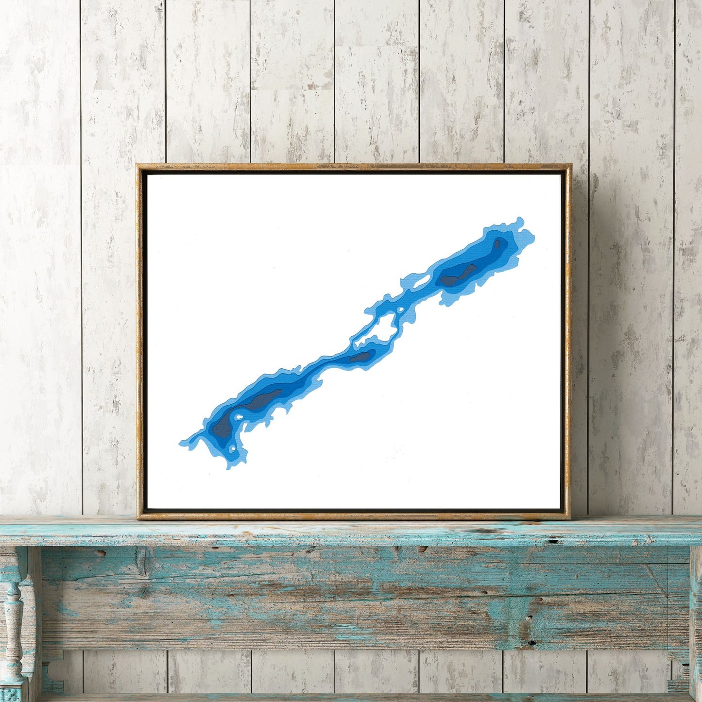 Loon Call Lake 8x10" Papercut Cardtography Map | Wall Art | Poster | Print | Map Art | Wall Decor