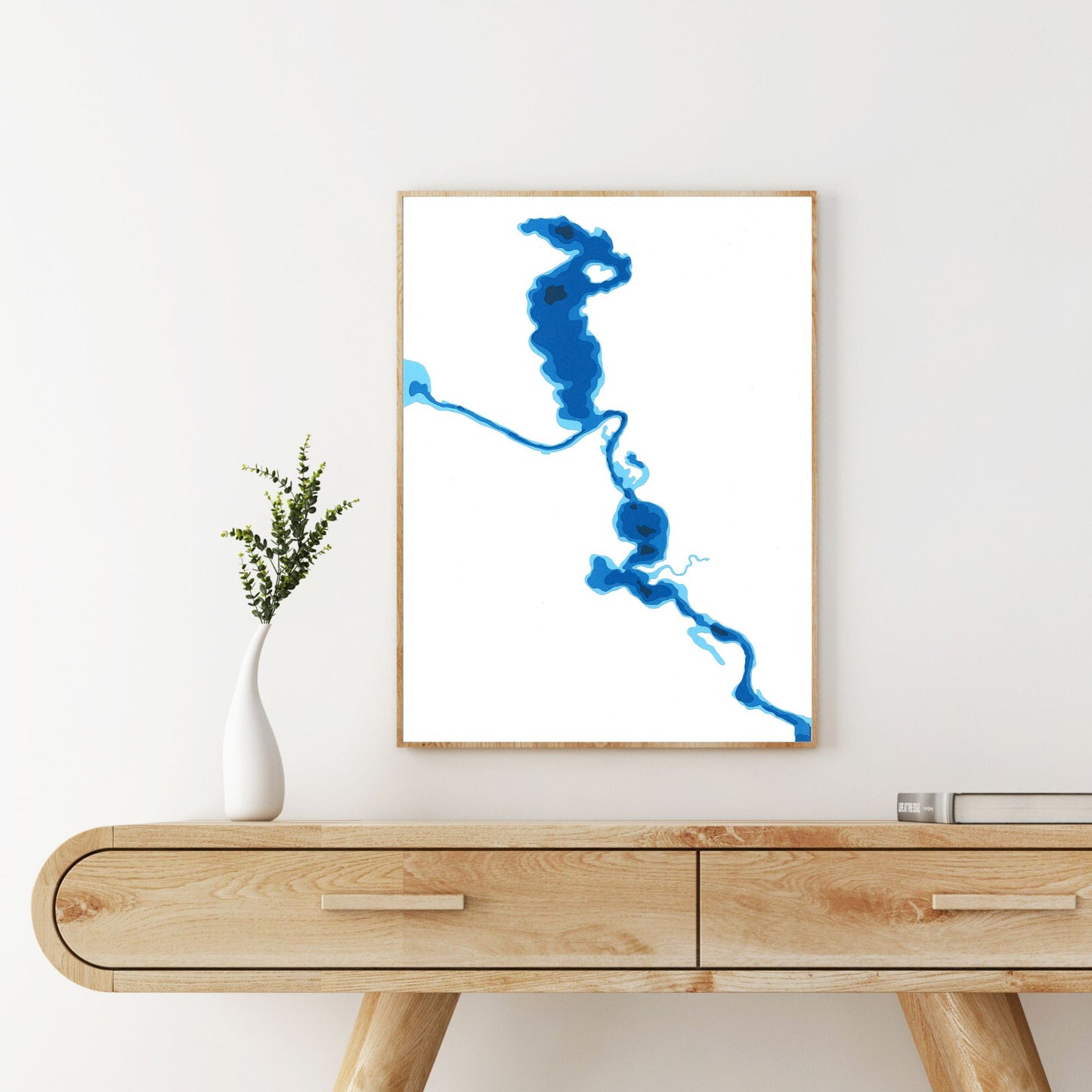 Madawaska River 9"x12" Papercut Cardtography Map | Wall Art | Poster | Print | Map Art | Wall Decor